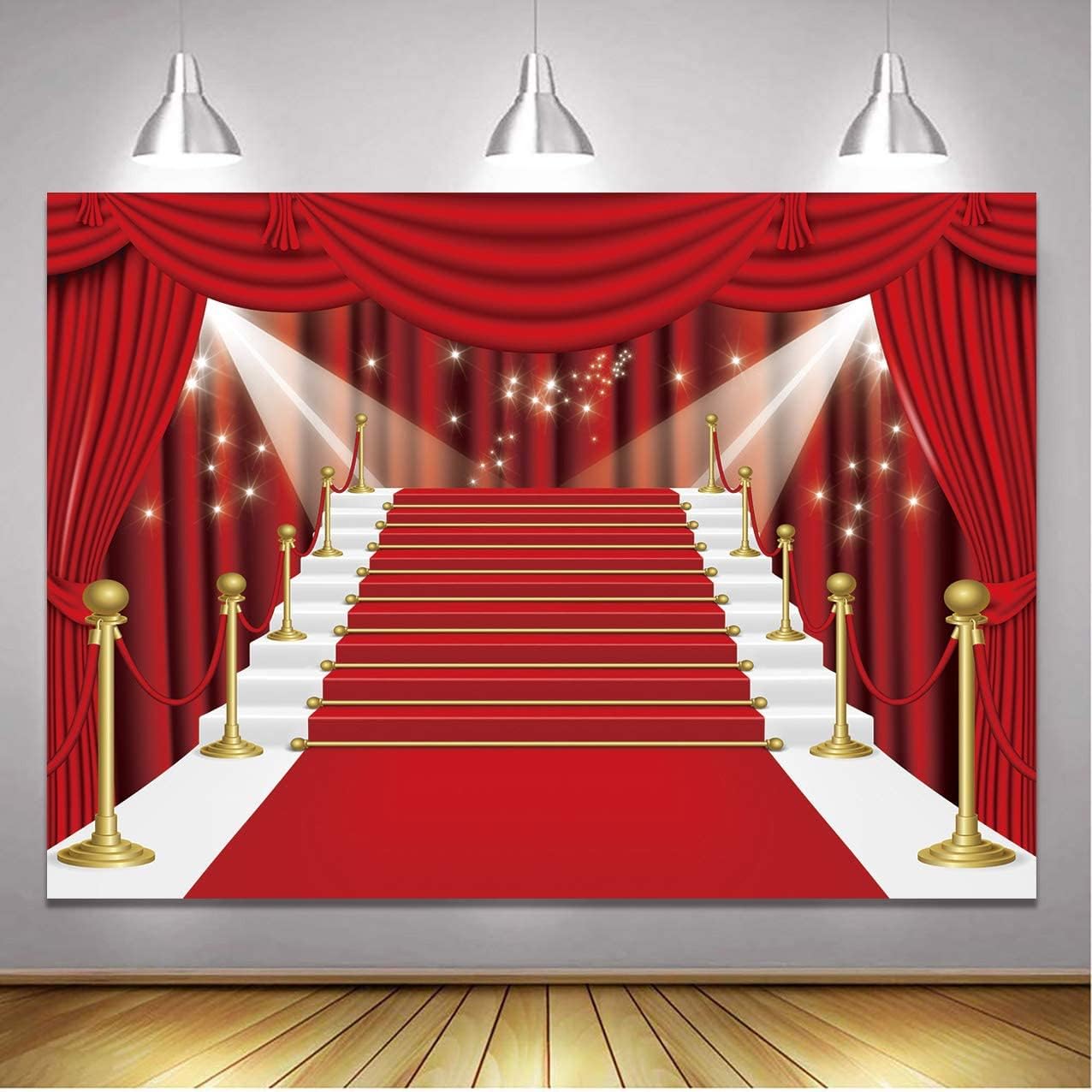 7x5ft Red Curtain Backdrop Prom Large Red Carpet Movie Party Backdrops Film Movie Stars Curtain Dress Photo Background Birthday Party Background Studio Prop