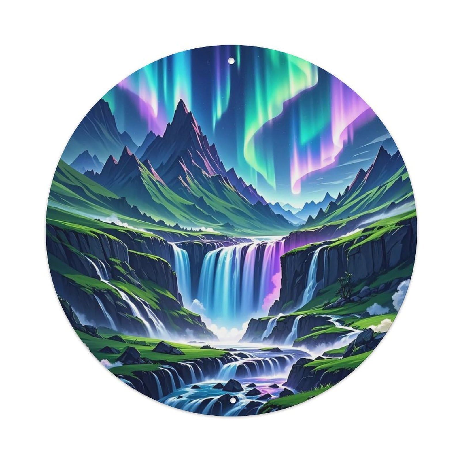 Waterfall Aurora Fantasy Falls Vintage Metal Tin Sign Plaque