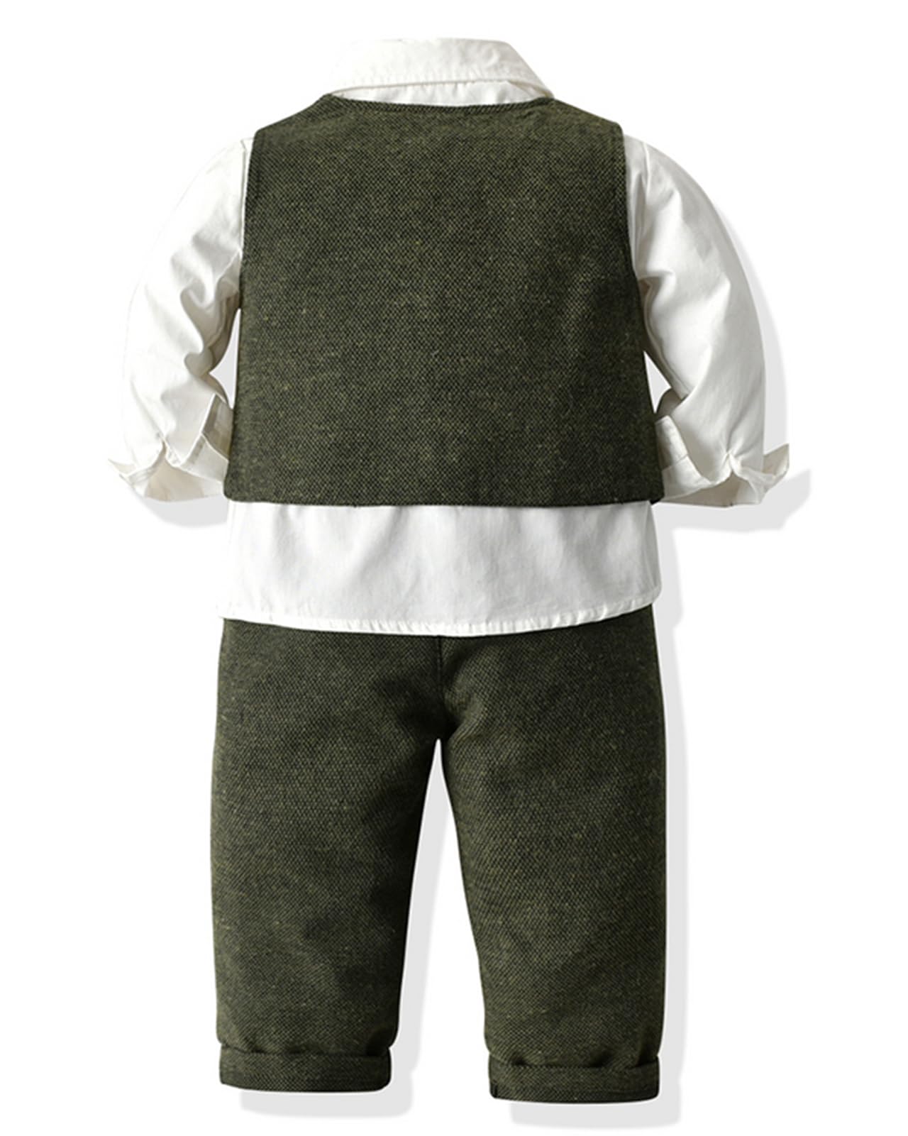 Completini e Coordinati Gentiluomo per Bambino Battesimo,Gilet + Camicia + Pantaloni + Papillon Tuta Bimbo Cerimonia Nozze Elegante Suit