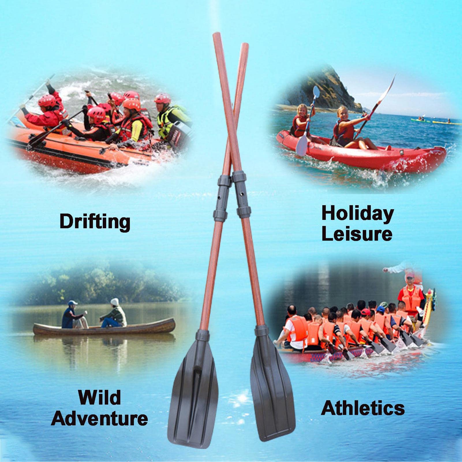 Yeeda Remo de kayak desmontable 100-160 cm para kayak canoa bote hinchable tabla de remo pesca
