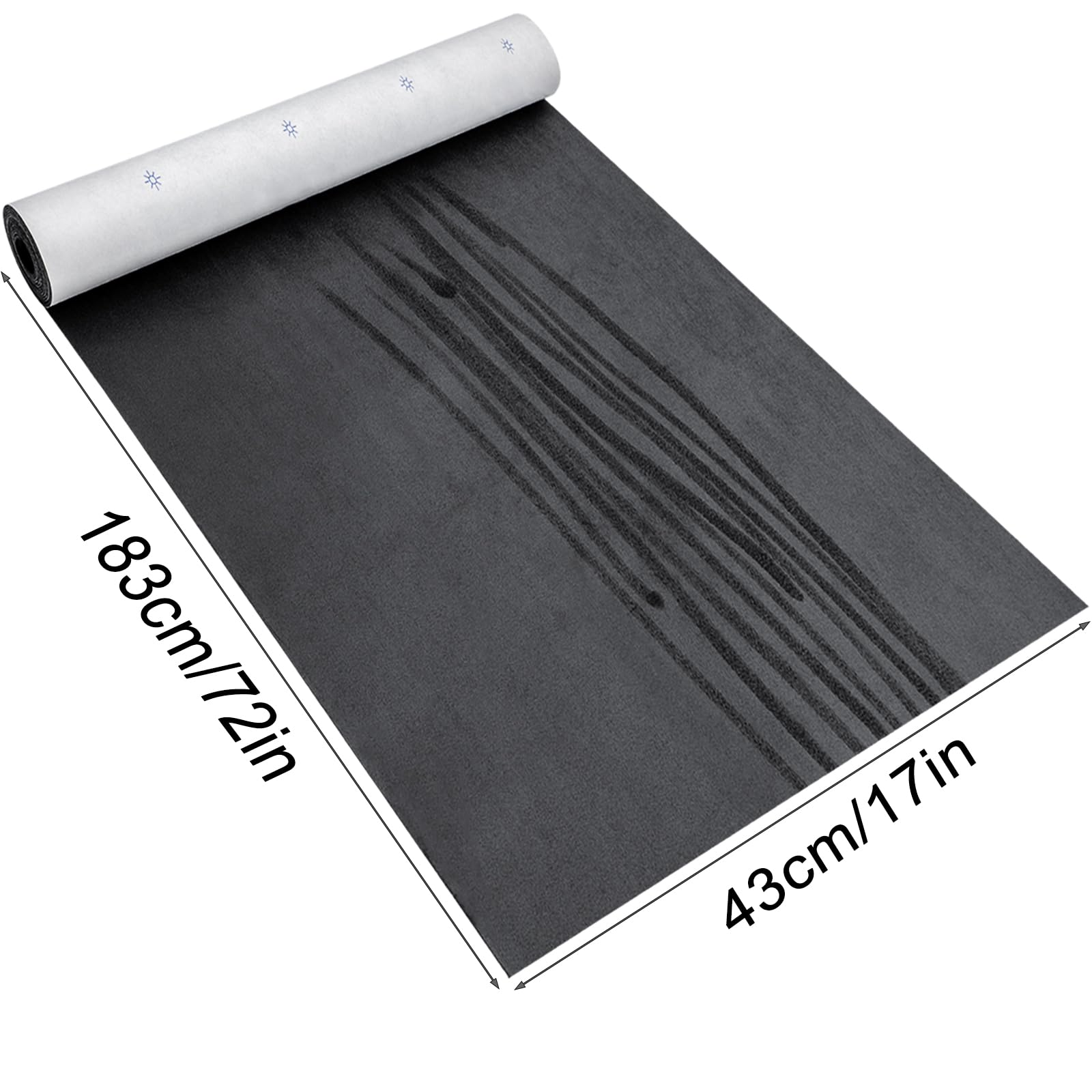 Y.A. LOTUS Black Grey Microfiber Fabric Self-Adhesive Suede Look 17in x 72in, Premium Synthetic Leather - Stretch Film Fabric Perfect for car Interior Decorate