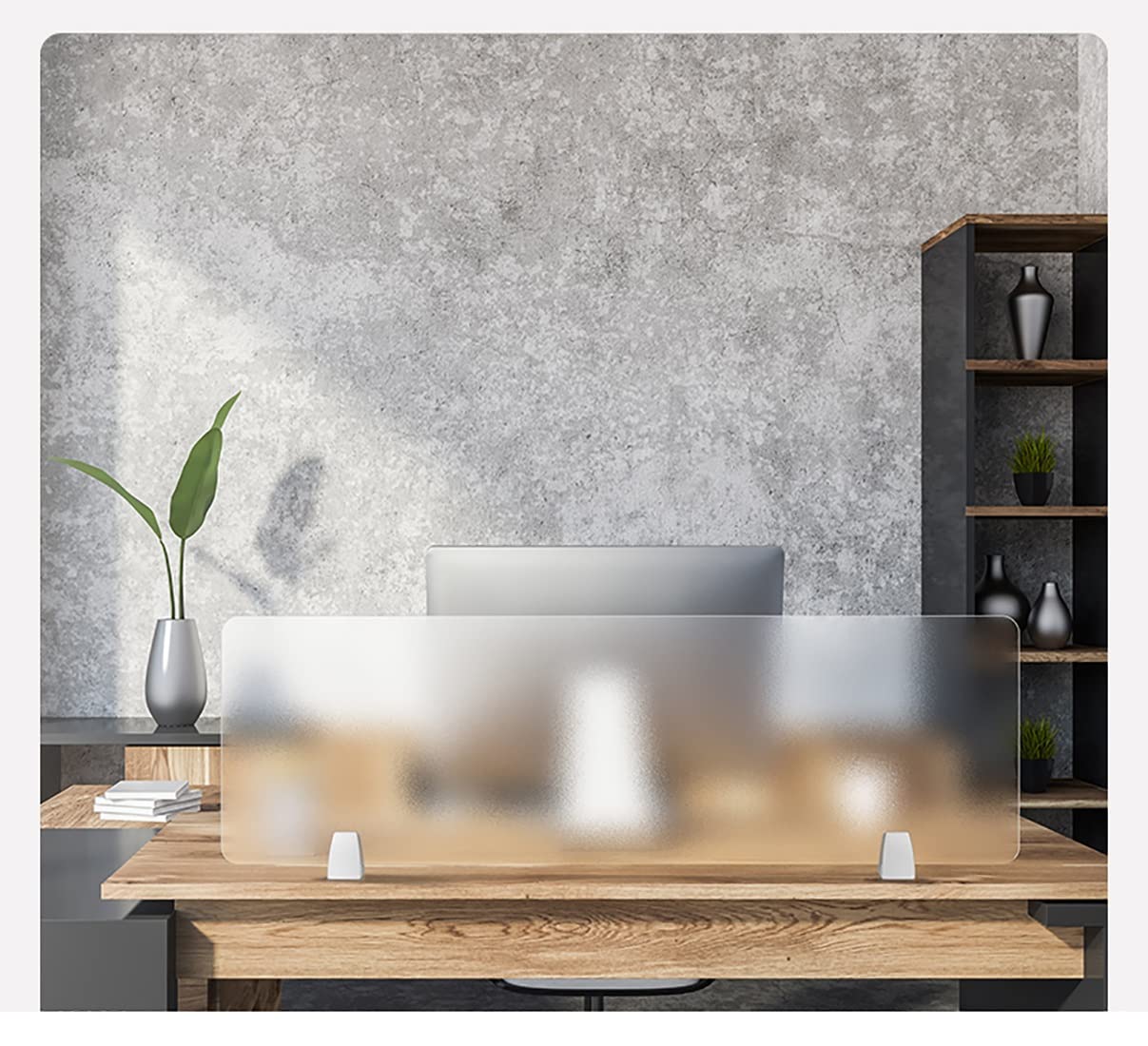 Divisorio Per Scrivania In Acrilico 30x100 Cm: Con 2 Clip, Per Ufficio, Biblioteche E Aule, Bianco Trasparente