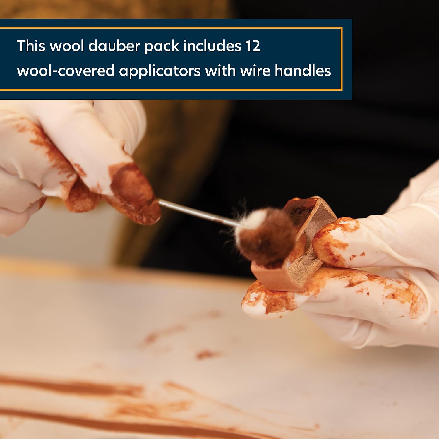 Weaver Leather Supply Wool Dauber Bundle of 12 for Leather Dye, Precise Coverage Ball Brush with Wire Handles, Paint Daubers for Small Projects image 3