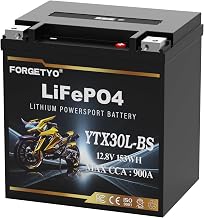 Lithium YTX30L-BS, 900A LiFePO4 Motorcycle Battery, 12V 12AH ATV, UTV, Jet Ski, 4 Wheeler,Snowmobile,Tractor,Generator and Riding Lawn Mower Battery