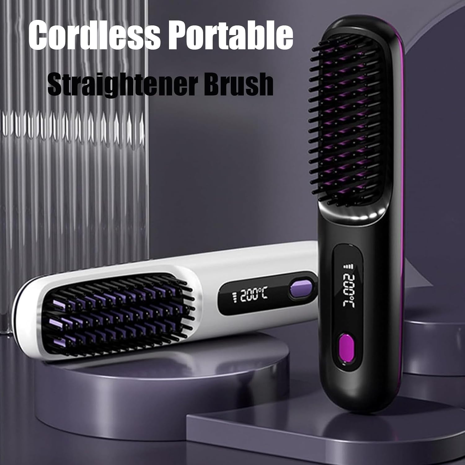 Go Brush Pro Canada, 2026 Upgraded Go Brush Pro for Short Hair, GoBrushPro Cordless Hair Straightener Brush (Blue) - Image 7