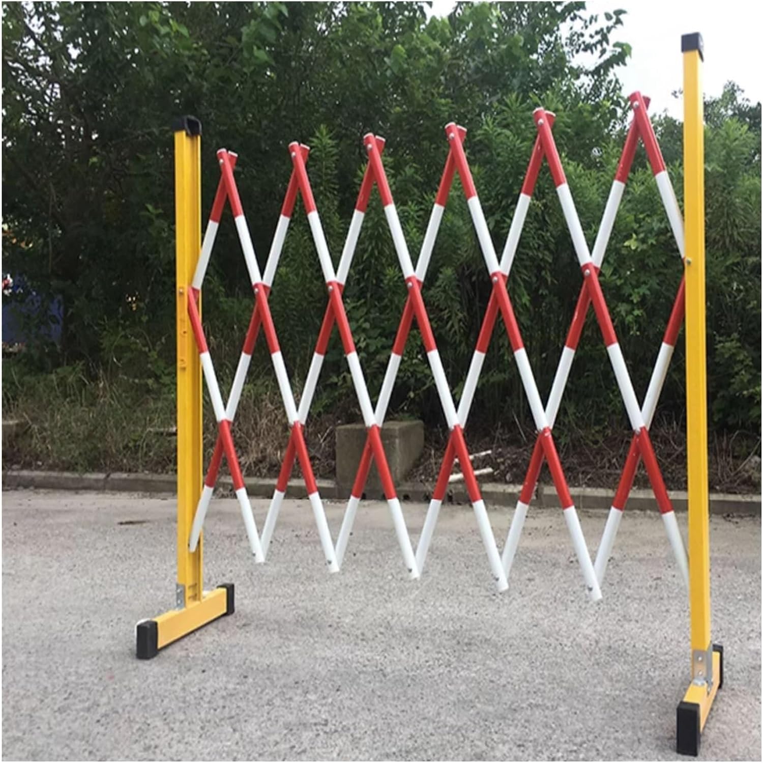 Barreras de tráfico retráctiles Amarillas de Alta Resistencia - Barricada metálica de 1,2 m x 6 m para construcción, Seguridad peatonal, Control de Acceso, Seguridad Vial