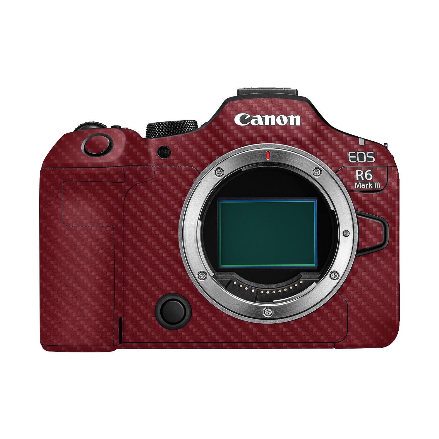 Carbon Fiber Camera Skin Compatible with Canon EOS R6 Mark III (2025) - Solid Burgundy - Premium 3M Vinyl Protective Wrap Decal Cover - Easy to Apply | Crafted in the USA by MightySkins