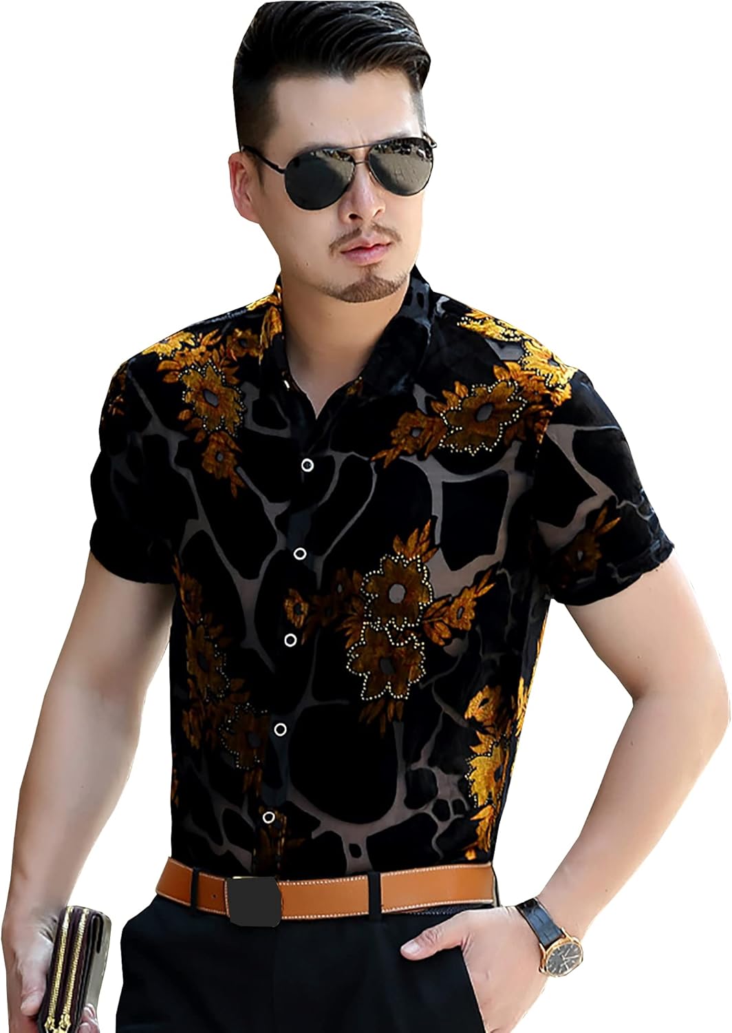 Mens Casual Button Down Summer Short Sleeve Shirts