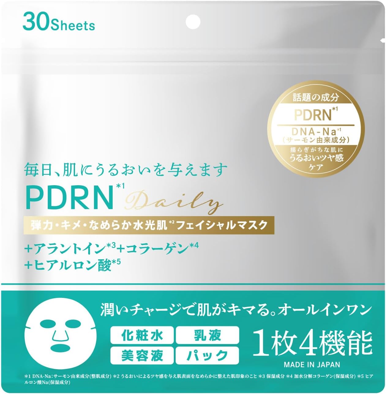 DEVIL BEAUTY PDRNフェイスマスク 30枚