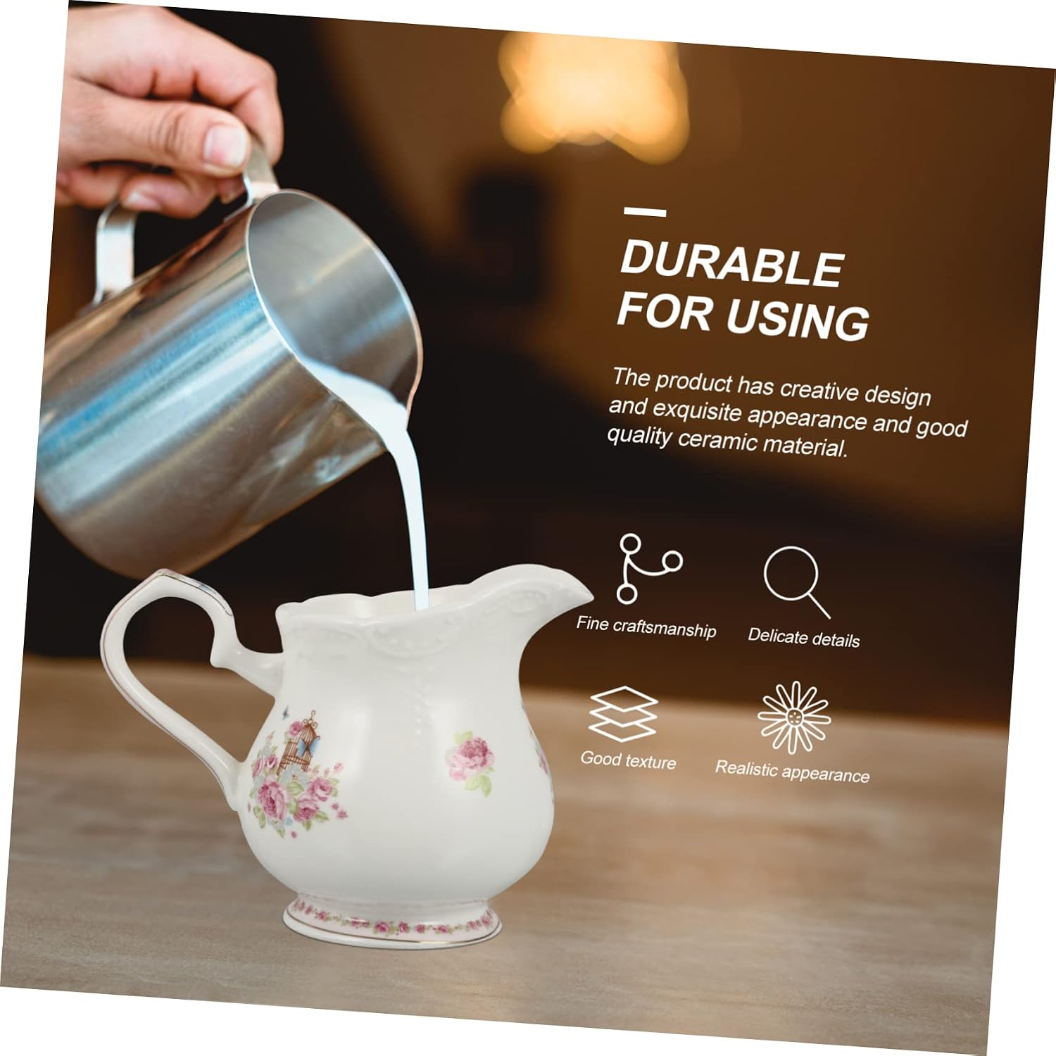 Ceramic Milk Jug for Sauces and Beverages Practical Kitchenware for Home and Restaurant Use and Safe Milk Dispenser Elegant Design