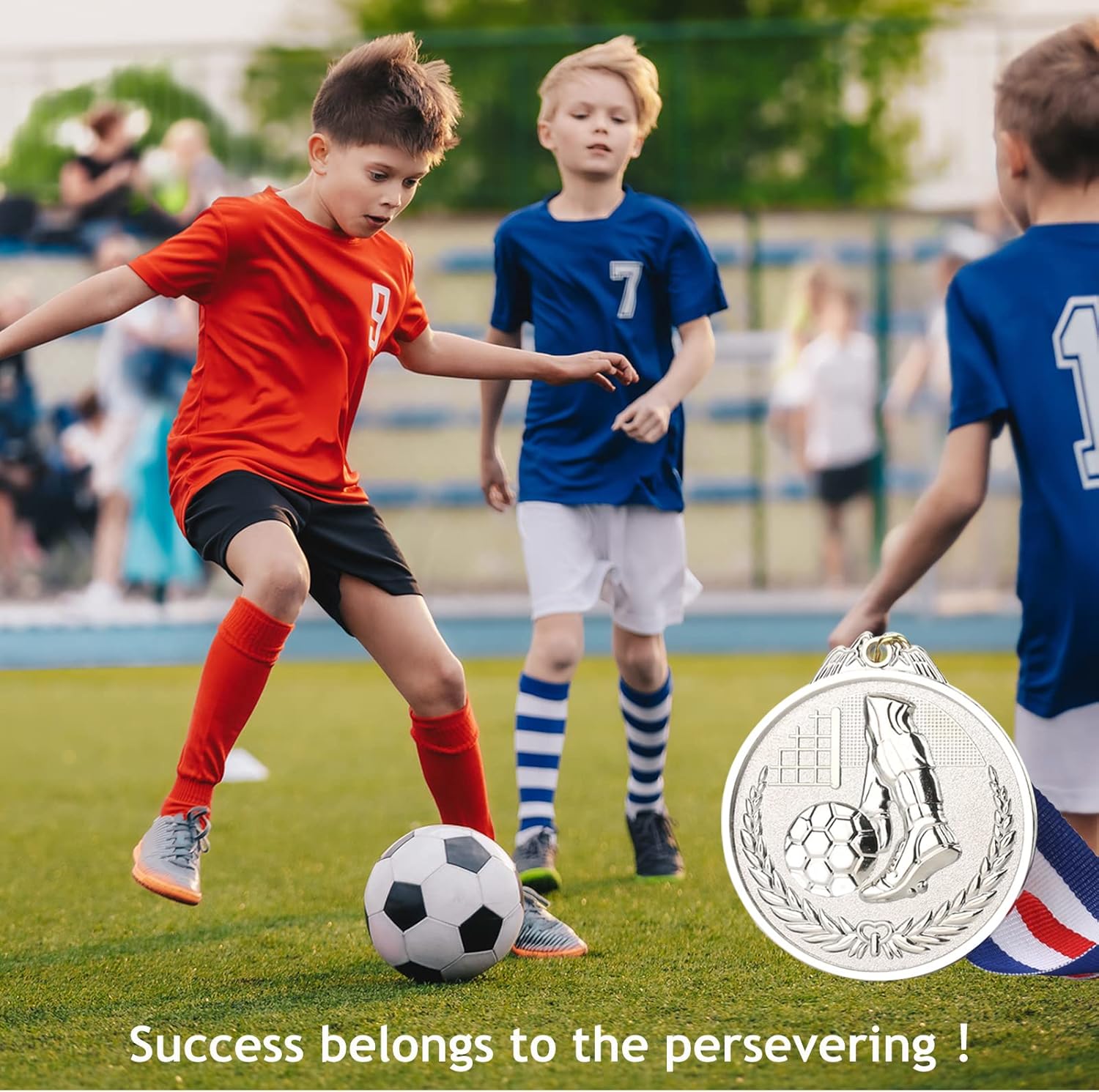 Soccer Medals 36 Pack Football Award Bulk Sports Medal Championship Medals with Blue String for Kids