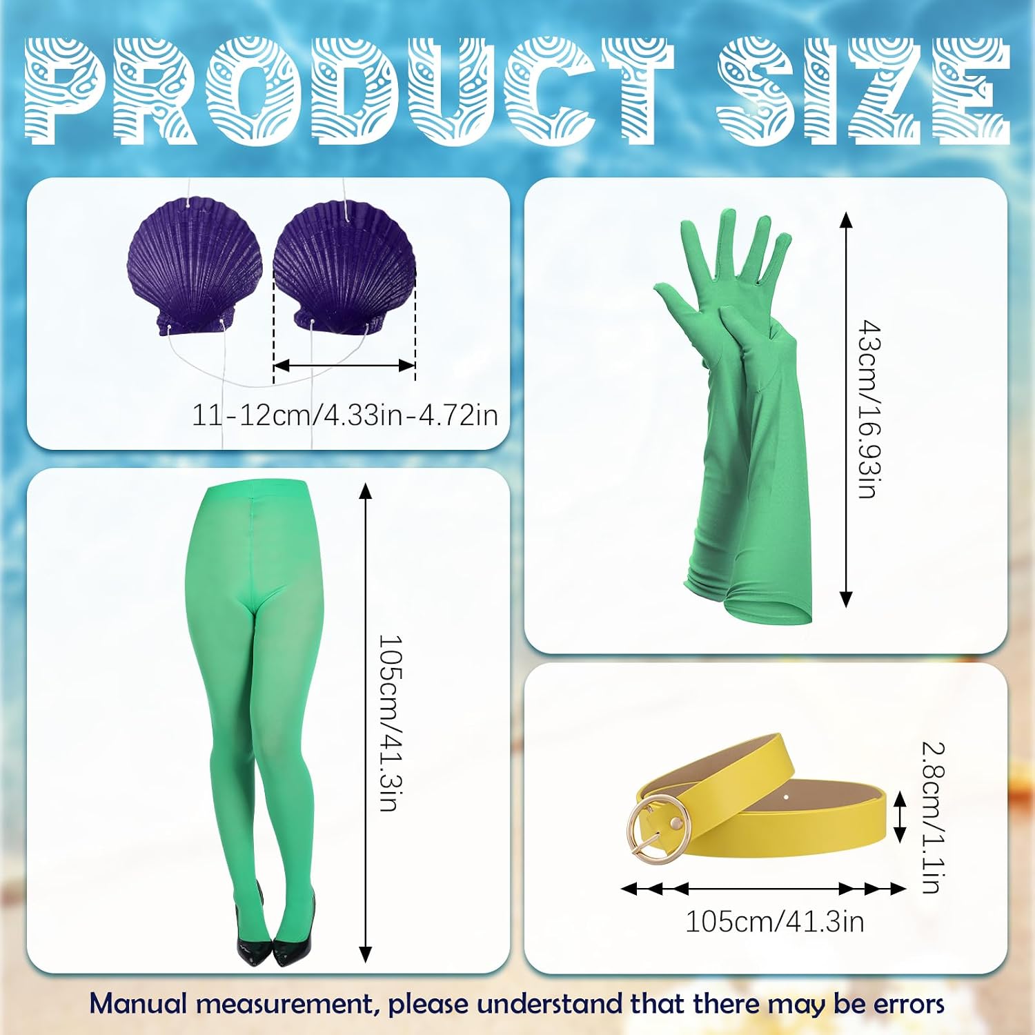 9 Pcs Halloween Mermaid and Sailor Couples Costume Accessories