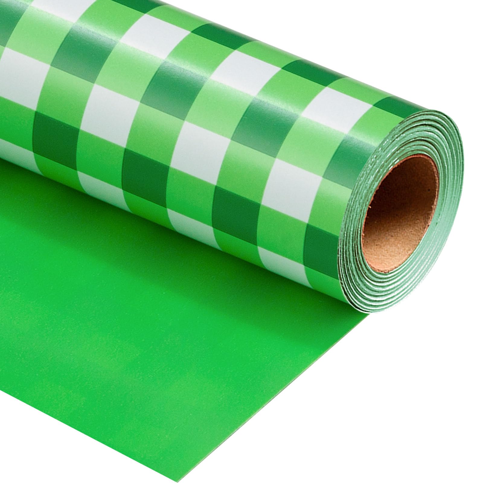 Burymento Green Checkerboard Wrapping Paper, Gift Wrap for Birthday, Valentines, Mothers day, Graduation, Wedding, Fathers day, Baby Shower, Christmas (17in x 32.8ft)