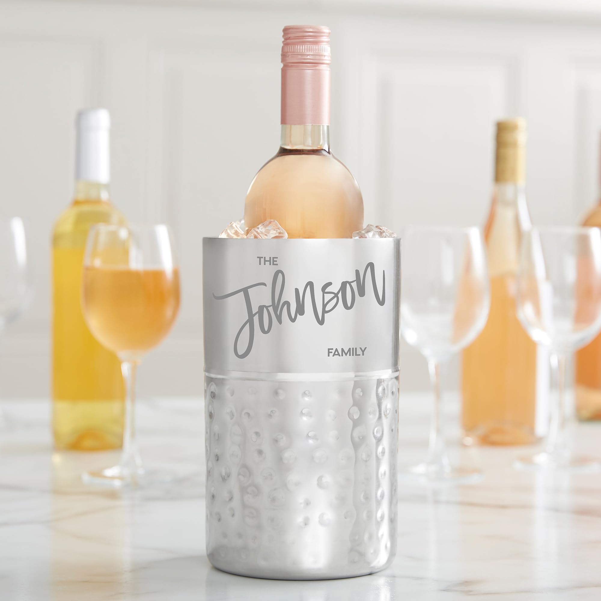 Personalization Universe Bold Family Name Personalized Wine Chiller
