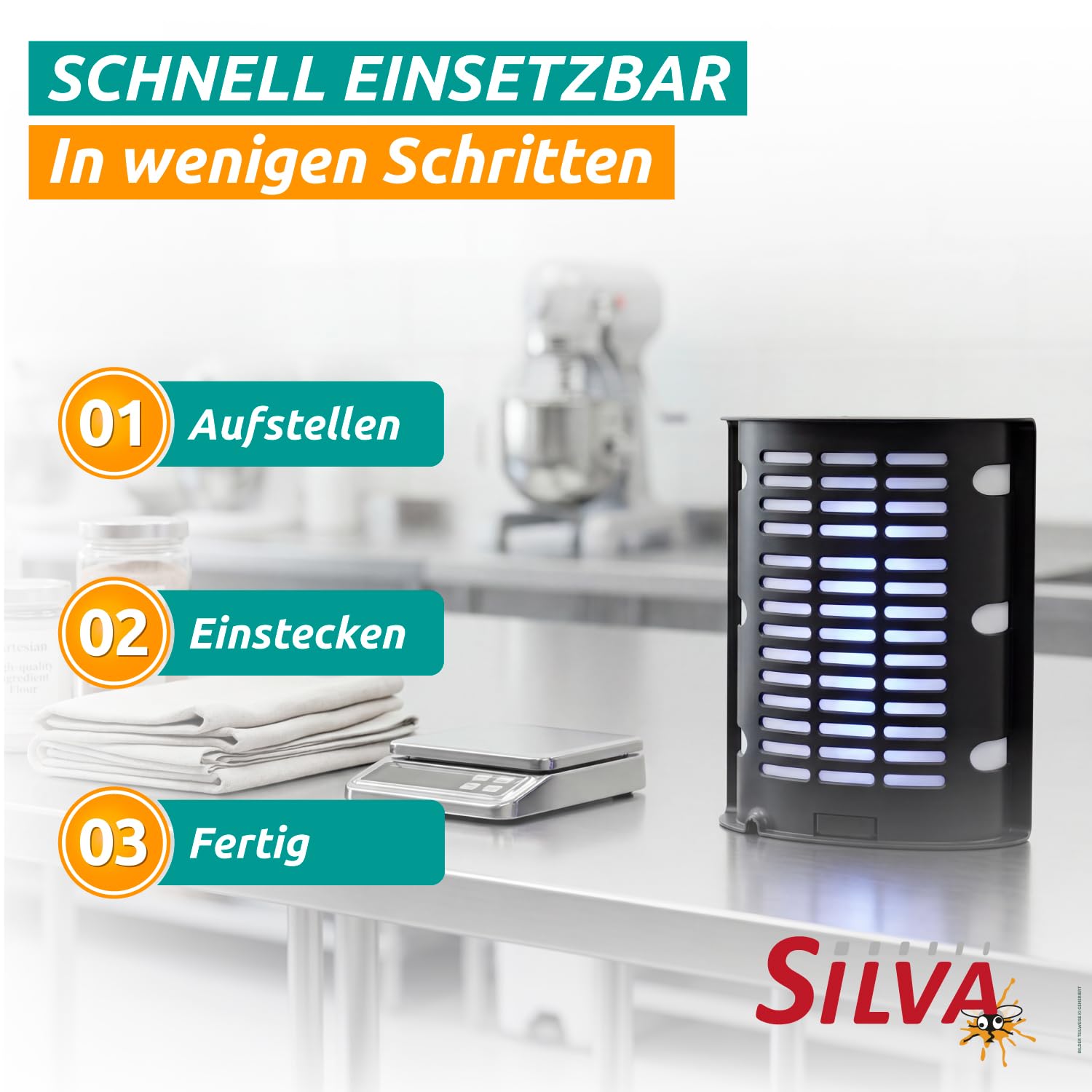 iGu FR 6006 LED UV-Fliegenfalle für Gewerbe, Produktion und Lagerhallen | Professionelles Hochleistungsgerät · elektrische Fliegenfalle mit Klebefolie · Insektenvernichter · geräuschlos · wartungsarm