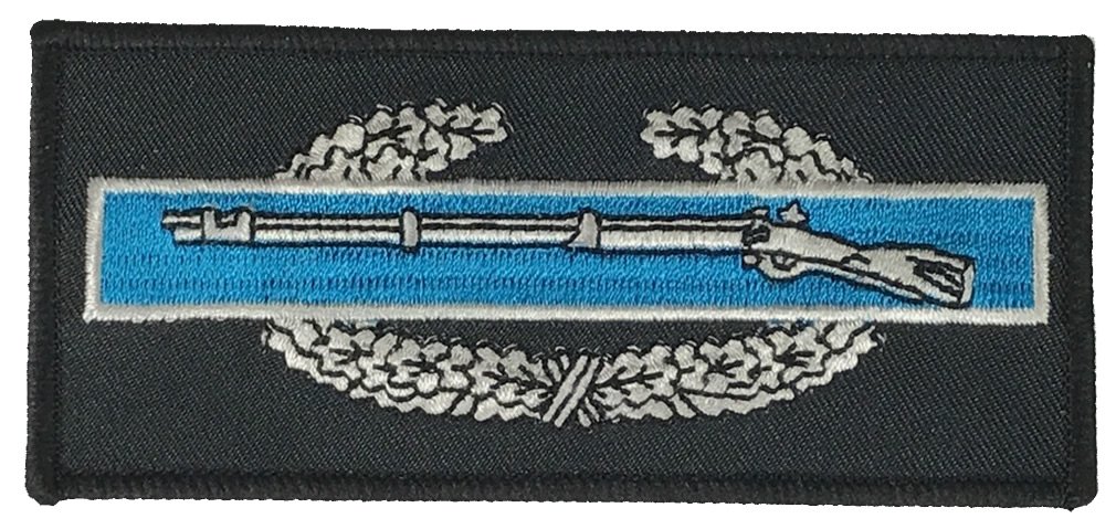 MOLIMERCOMBAT INFANTRY BADGE PATCH - Grey and Royal Blue on Black - Veteran Owned Business