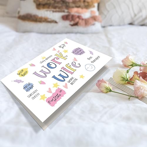 Miniatura 5 de Tarjeta de felicitación para esposa de trabajo, divertida tarjeta de cumpleaños para mejor amiga del trabajo, bonita tarjeta de despedida para