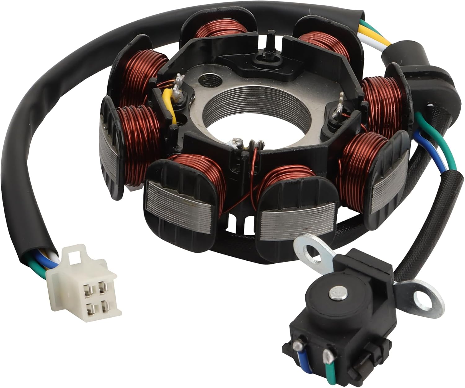 WOOSTAR 8 Coil 4 Wire Magneto Stator Replacement for Suzuki GSX110 FX110 FD110 Viva 110 Best110 OEM 32101-30D00