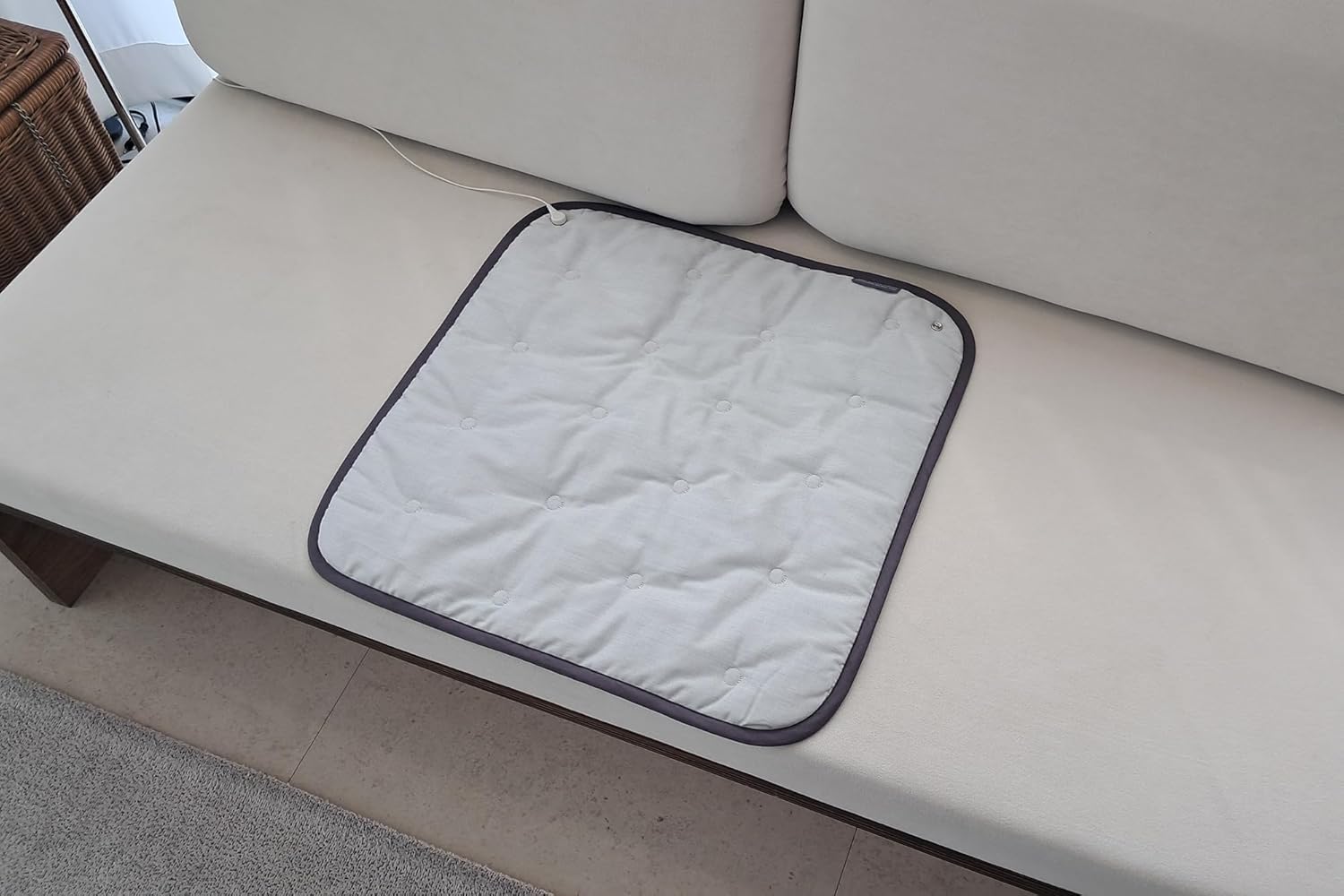 Grounding Square Pad for Sleep -Stainless Steel Fabric, 20x20 inch (Light Grey), Dog and cat grounding mat