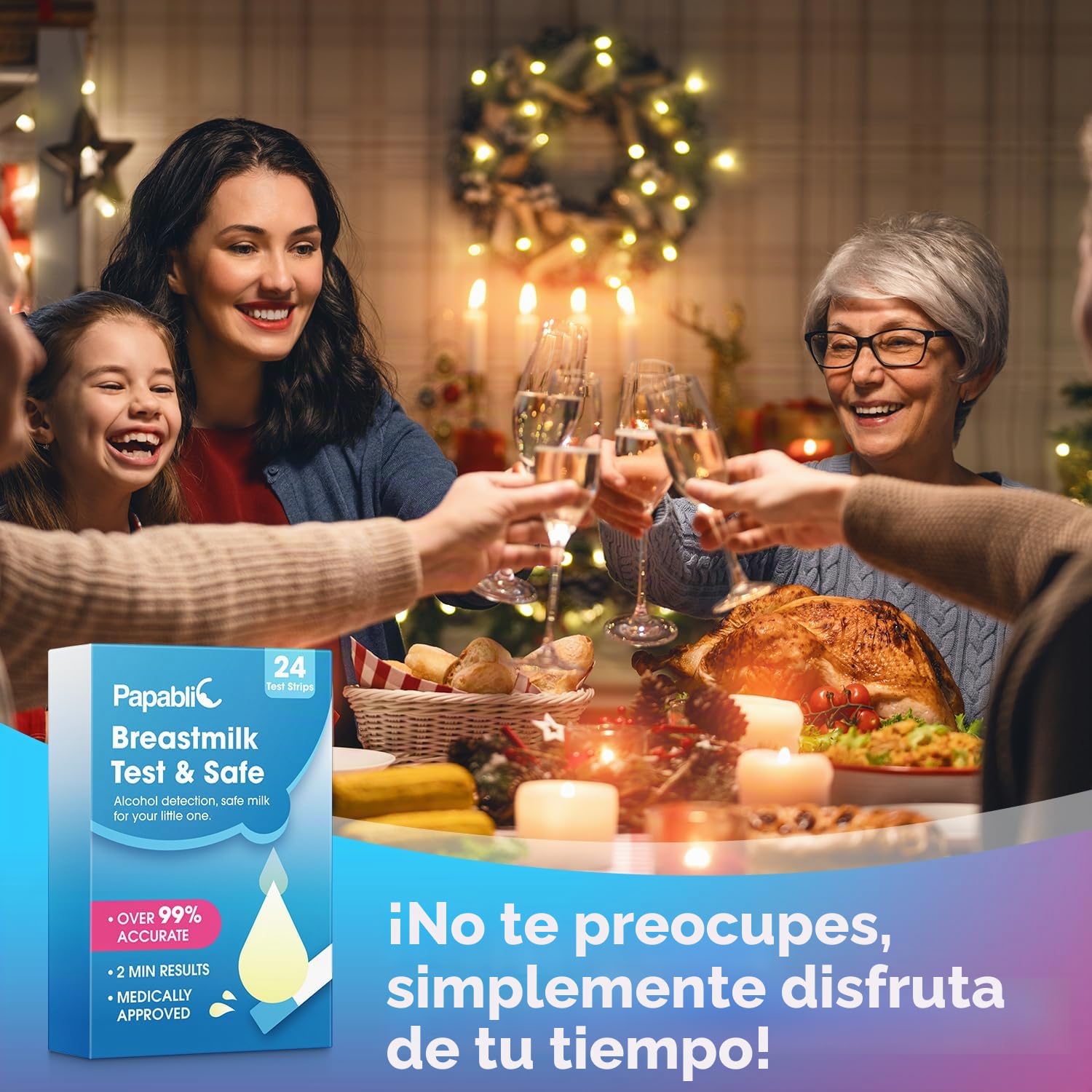 Papablic Tiras reactivas de alcohol para leche materna, resultados rápidos en 2 minutos, tiras de prueba de alcohol para madres lactantes en casa, fiestas, 12 unidades