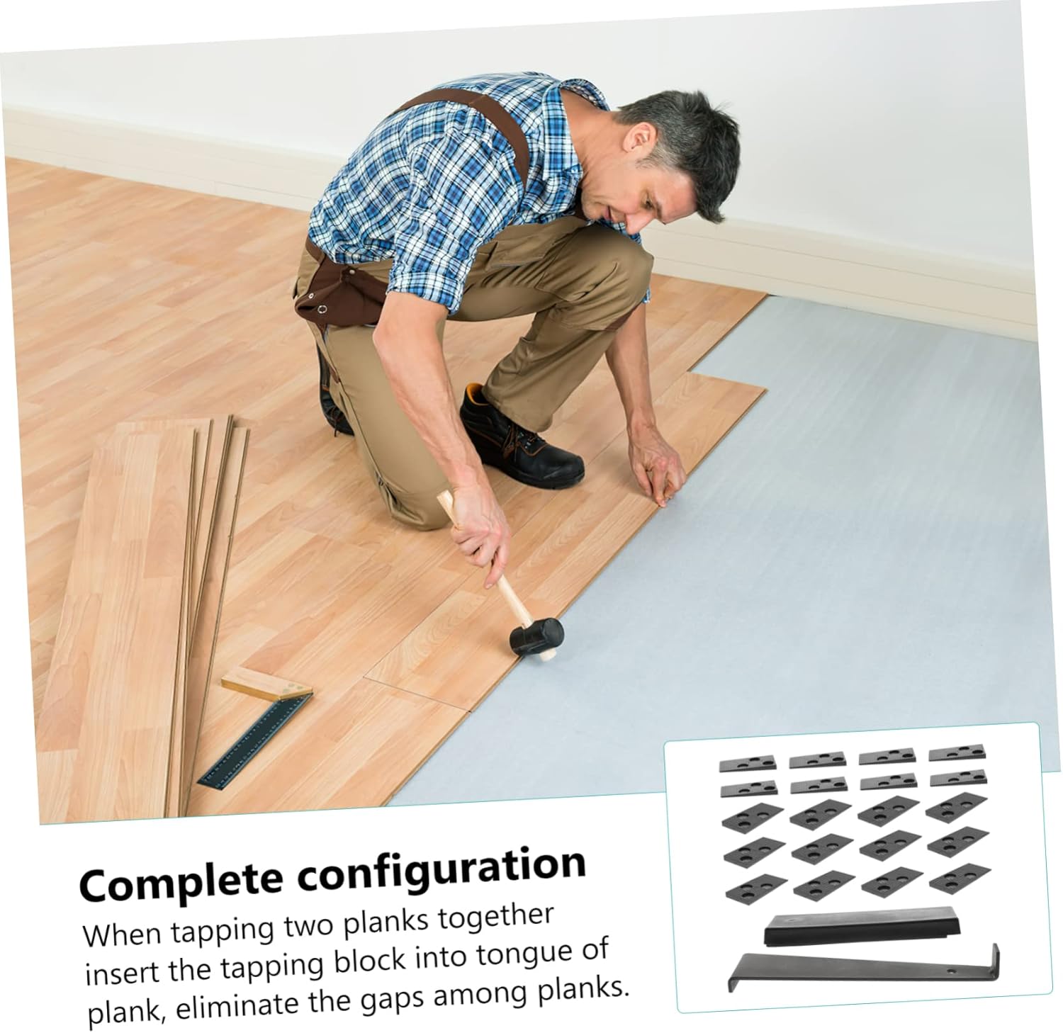 -one Tools Set Pull Bar Tapping Block Spacers Ideal for Vinyl Laminate Hardwood Floor Installation