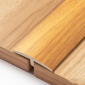 CMYUN T-Shaped Threshold Transition Strips, Wood Grain Floor Edging Trim Strip for Marble/Vinyl Planks/Tile, Cuttable Hallway Gap Connecting BarStyle 4