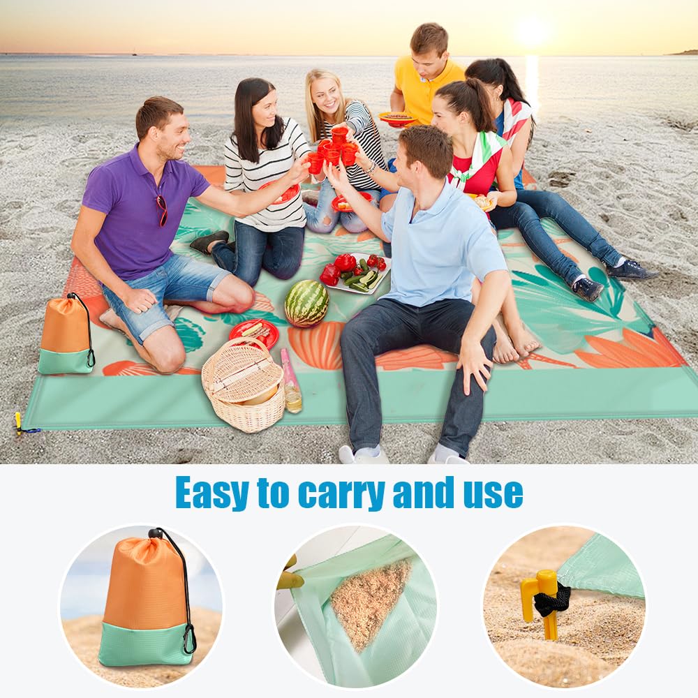 Stuoia Spiaggia Antisabbia Impermeabile Coperta Picnic Campeggio Ultra Sottile Pieghevole Portatile 300x280CM