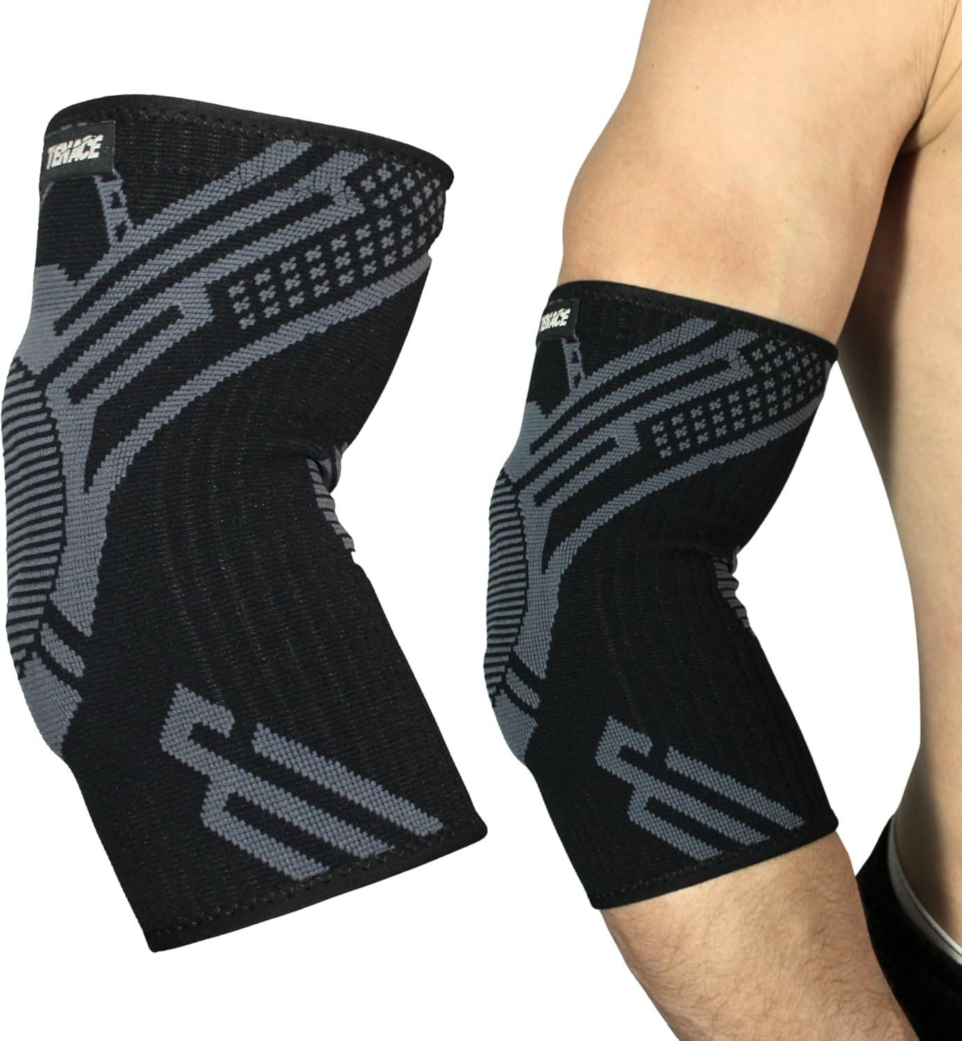 Tenace Jiu Jitsu Elbow Brace, Grappling - Compression Elbow Protection and Padded MMA, BJJ, Muay Thai, Judo - High Durability and Performance Unisex