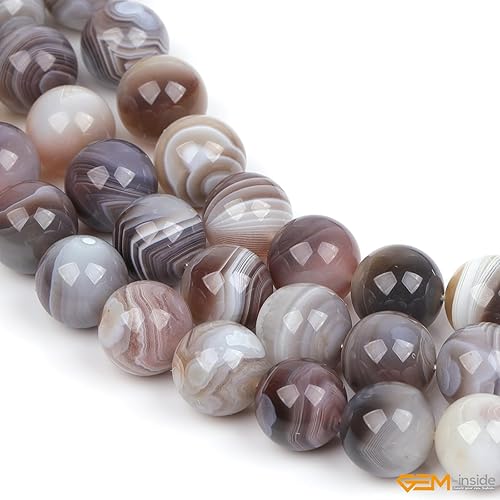 Miniatura 873 de GEM-Inside - Cuentas sueltas de piedra de lava negra natural de 0.315 in para hacer joyas, 15 pulgadas Cordierita de grado A