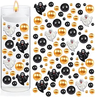 TYEQWT 6080Pcs Halloween Perle Flottante pour Vase, Halloween Perle d'eau pour Vase, Faux Perle Brillante, Sans Trou Perle Flottante, pour Décoration d'Halloween, Noël, Bijoux DIY, Colliers, Bracelets