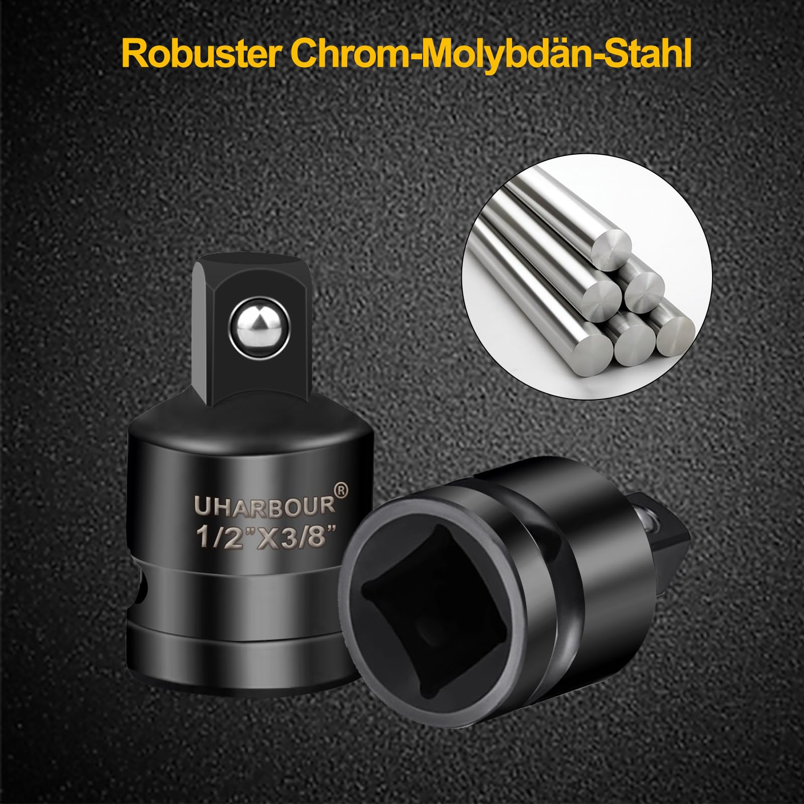 Mriuuod Set Di 8 Adattatori E Riduttori A Percussione, 1/4", 3/8", 1/2 - Foto 9