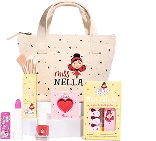 MISS NELLA Girly Girl Children's Make-up and Nail Polish in Toiletry Bag, Hypoallergenic, Dermatologically Tested