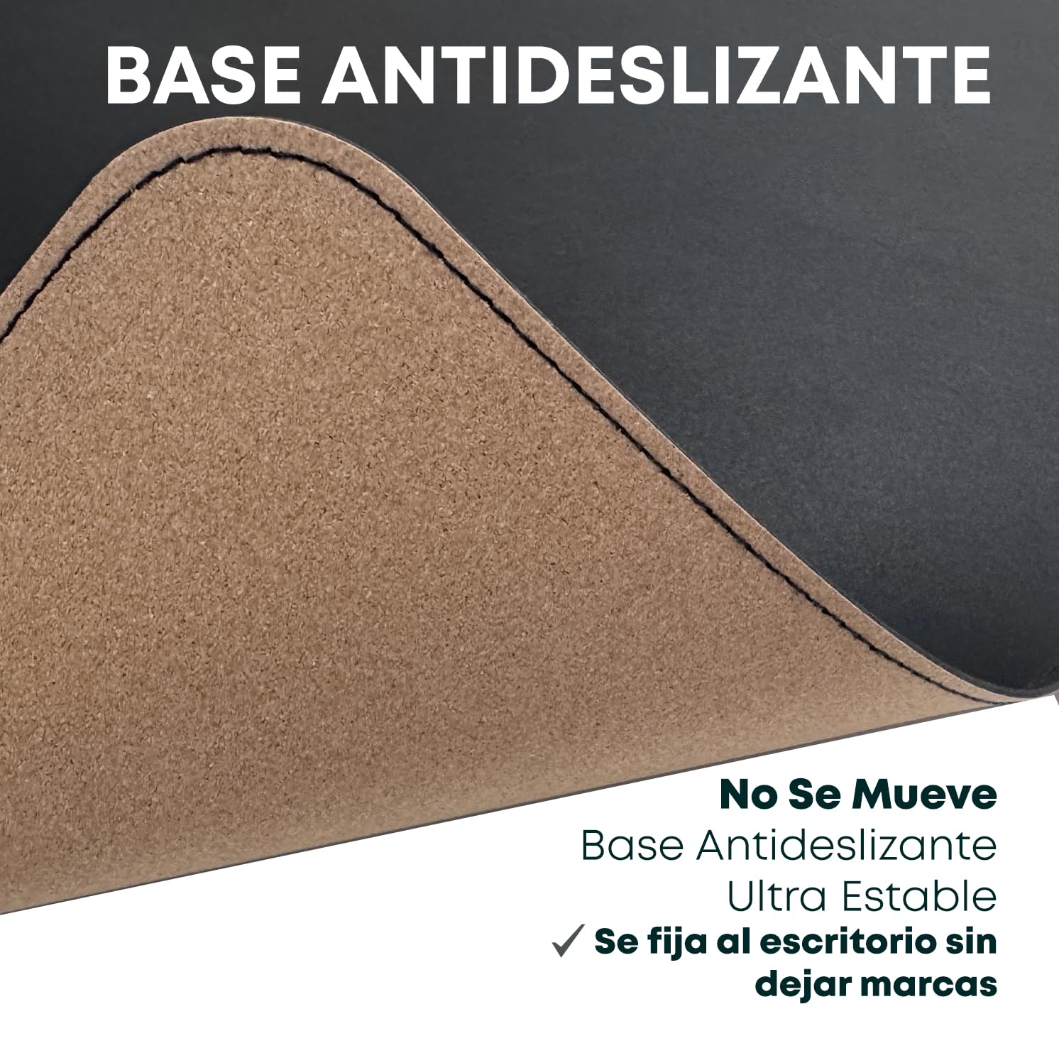Tappeto Scrivania Grande PU e Sughero Antiscivolo Morbido e Resistente Nero