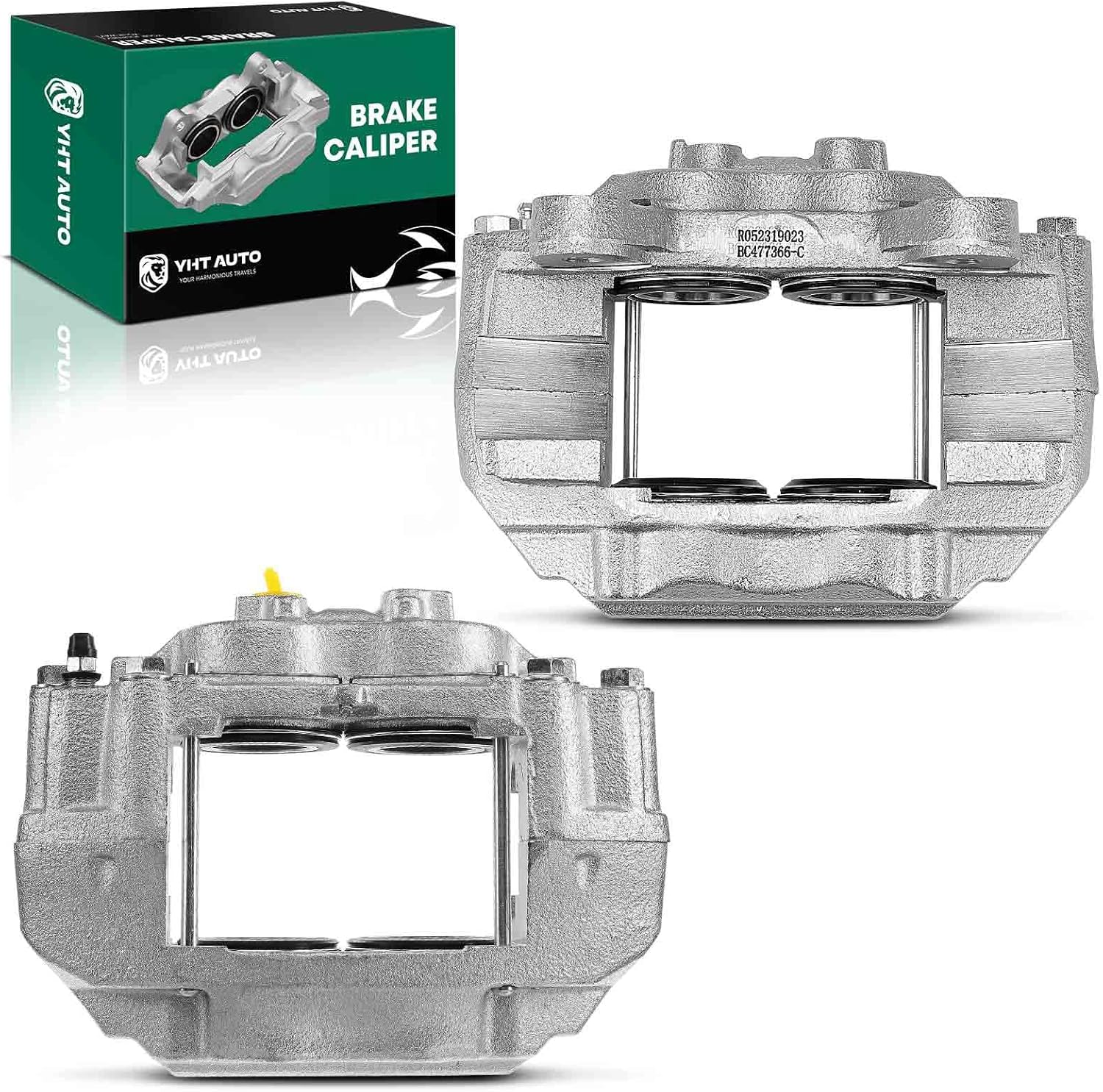 YHTAUTO Front Disc Brake Calipers without Bracket Replacement for Toyota Land Cruiser 80 Series 1993 1994 1995 1996 1997 L6 4.5L Sport Utility, Front Driver and Passenger Caliper Assembly Set of 2