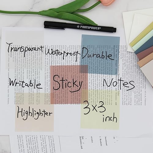 Miniatura 3 de Morandi - 400 hojas de notas adhesivas transparentes, 3 x 3 pulgadas, para leer notas de escritura, marcadores de libros, suministros escolares de