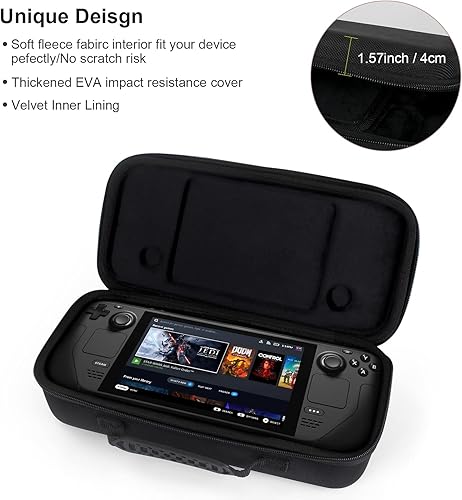 Miniatura 3 de Boffdock Estuche de almacenamiento grande para cubierta de vapor bolsa de transporte rígida protectora para consola de cubierta de vapor y