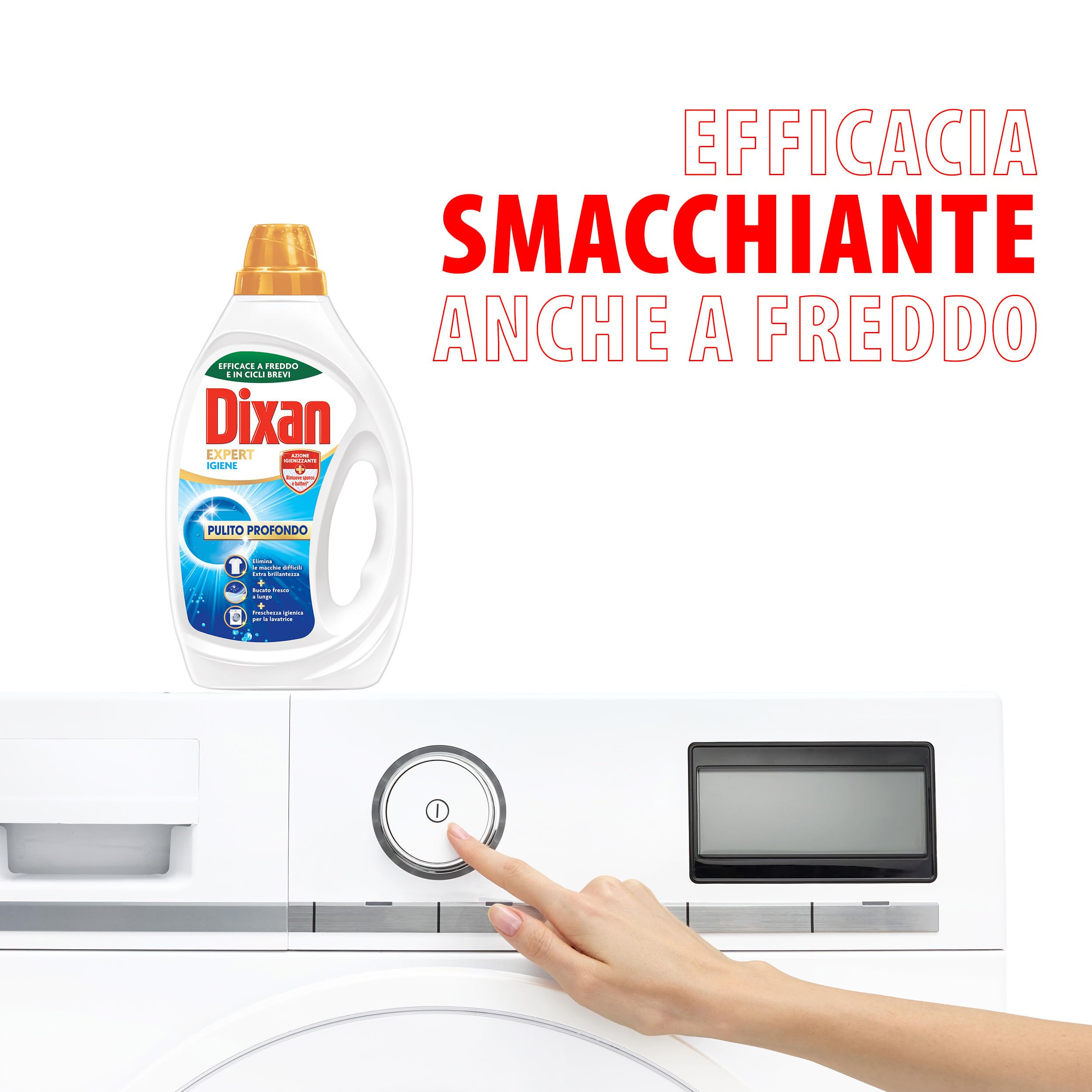 Dixan Liquido Expert Smacchiante Detersivo Lavatrice, 4 confezioni da 38 Lavaggi, per una pulizia profonda del bucato e freschezza igienica per lavatrice, Rimuove le macchie da 20°C