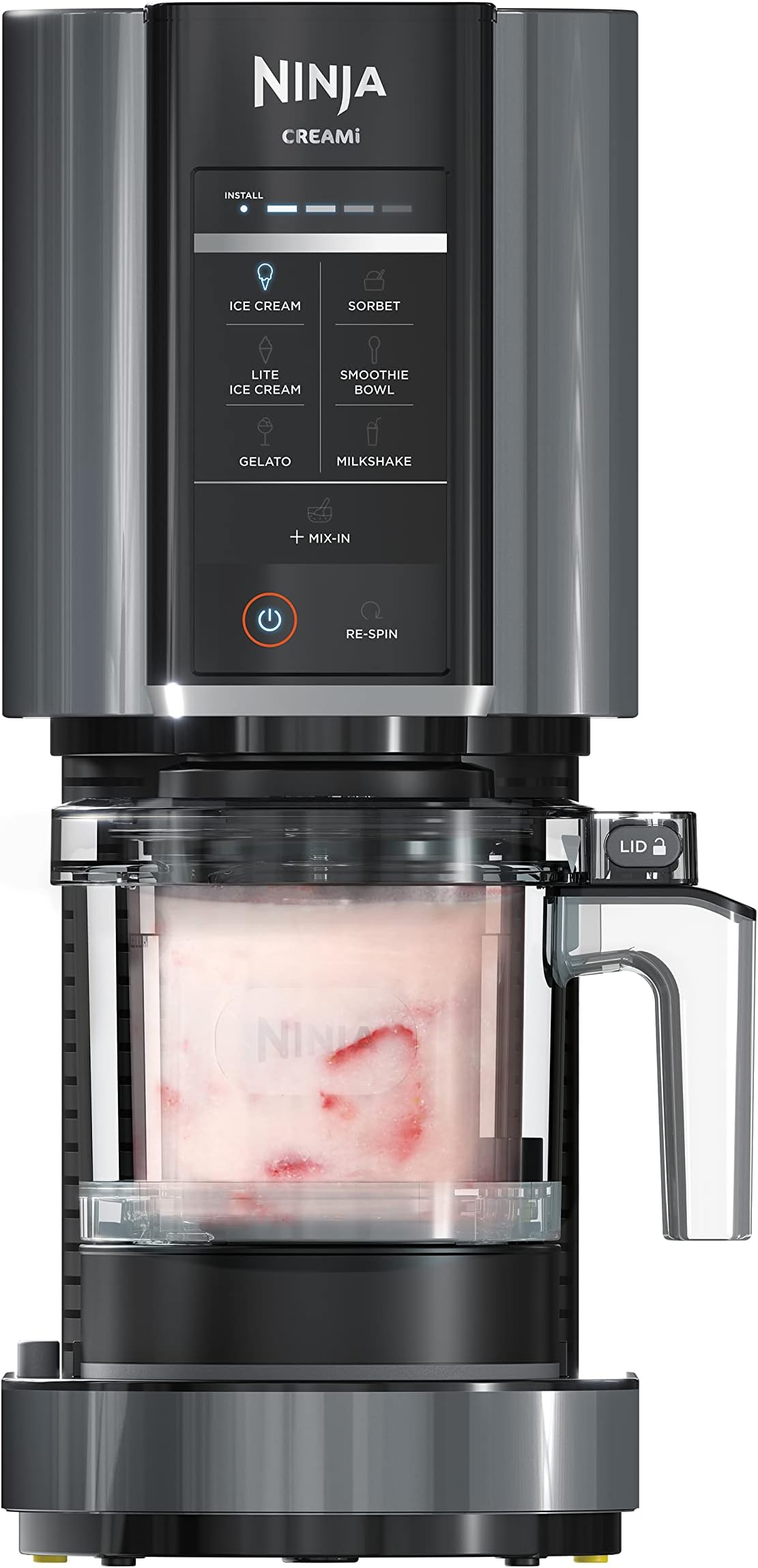 CREAMi Ice Cream Maker | 7-in-1 - IceCream, Gelato, Sorbet, Milkshakes, Mix-ins, Smoothie Bowls & More | Includes (1) Dishwasher Safe 16 oz. Pint with storage lid | Black | NC299AMZ