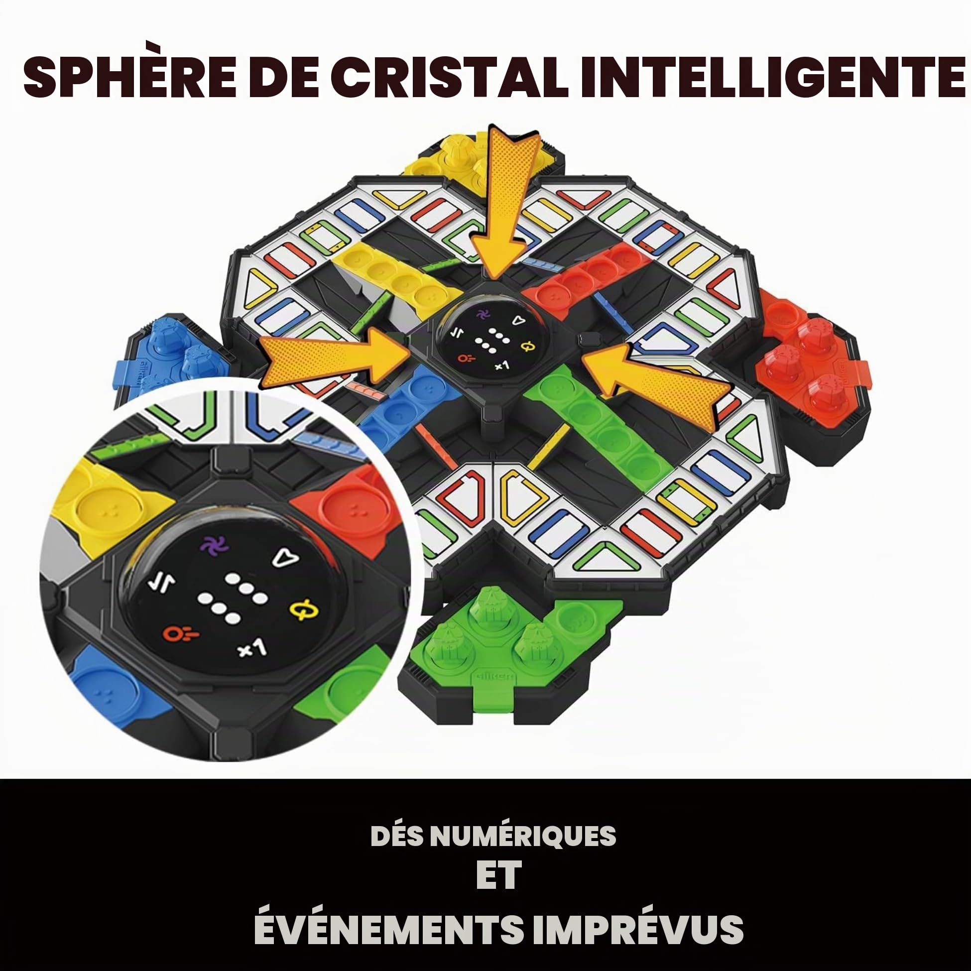 GiiKER Super Ludo - Jeu Électronique Intelligent - Homme Pire Pas - Dés Interactif - Smart avec Effets Lumineux - Famille & Enfants - Cadeau Anniversaire