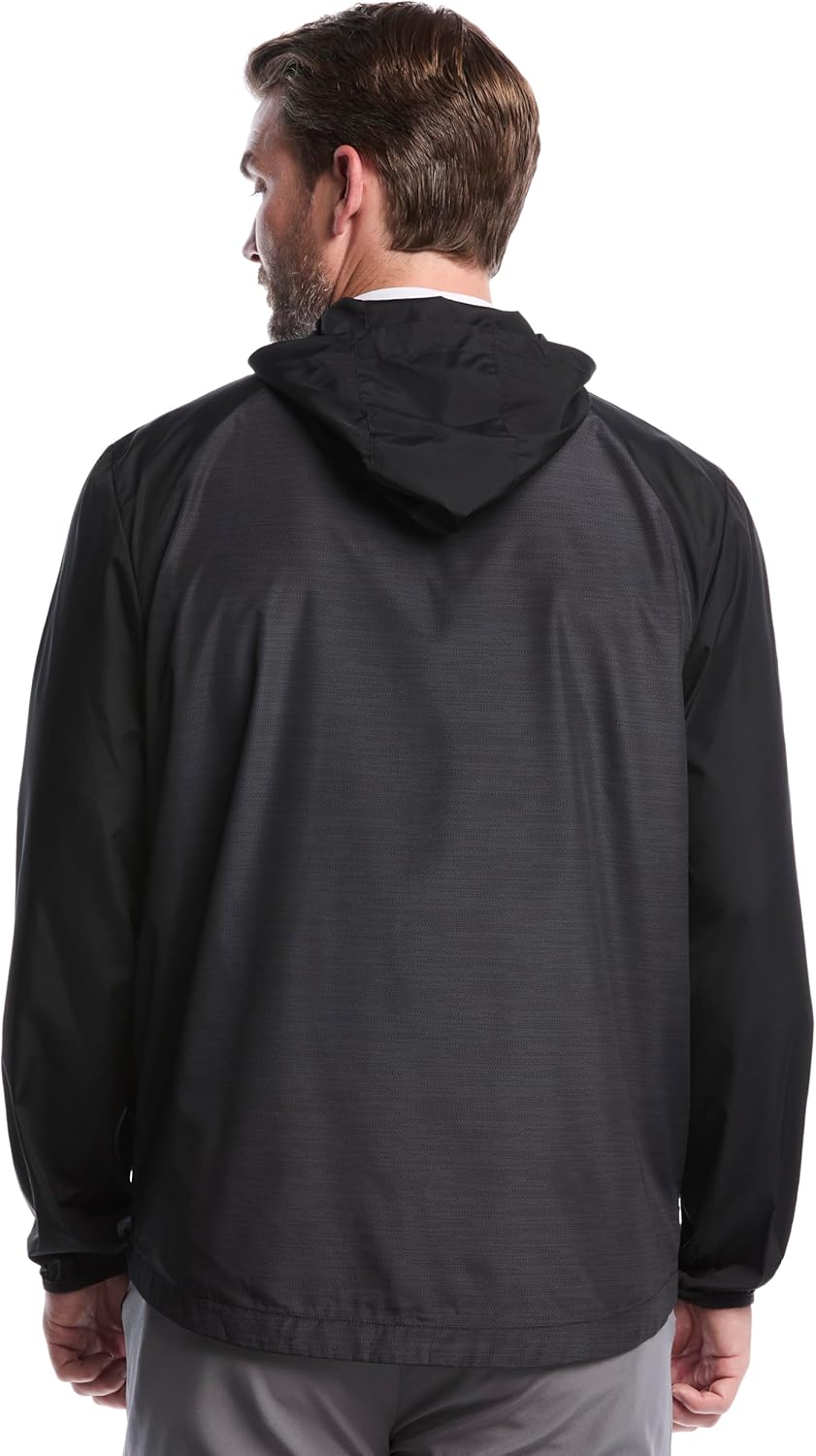 Callaway mens Men's Long Sleeve Packable Herringbone Texture Golf Wind Jacket - Image 2