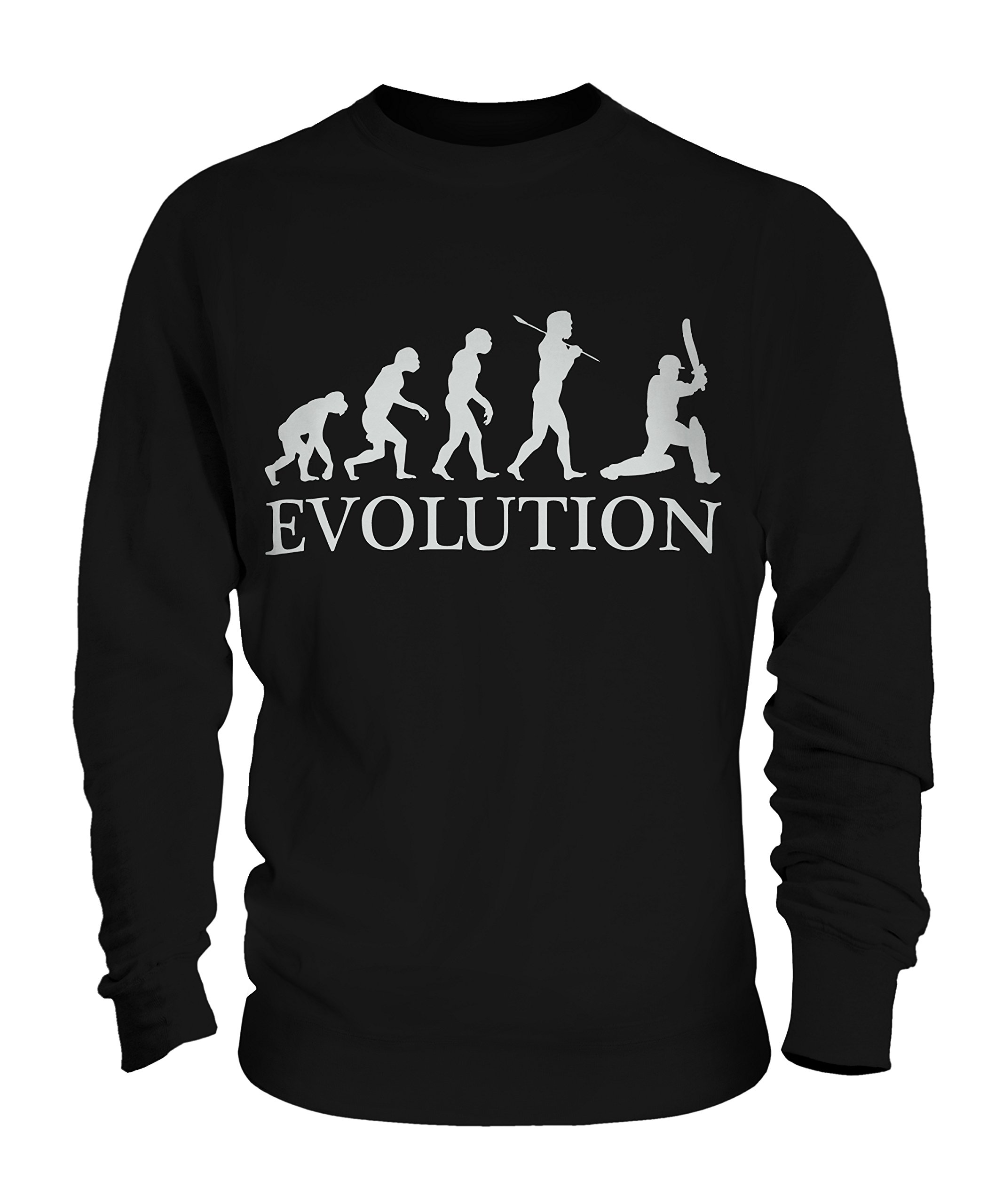 Candymix - Cricketer Evolution of Man - Bluza unisex męska damska sweter top, Czarny, 3XL