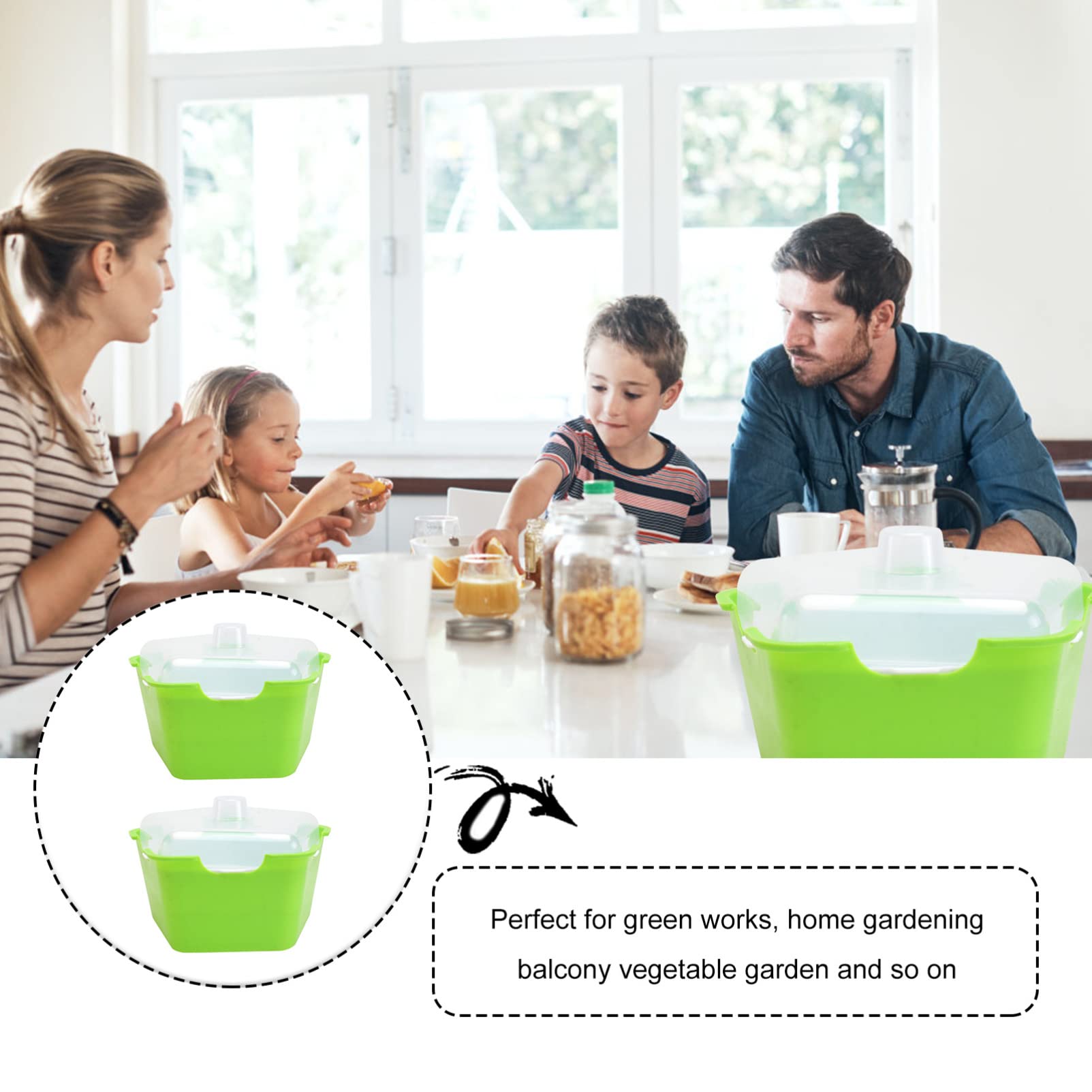 Happyyami 4ensembles Boîtes De Germination Multifonctionnelles pour Plantes Bac De Semis De Qualité Alimentaire avec Couvercles pour Jardinage Intérieur
