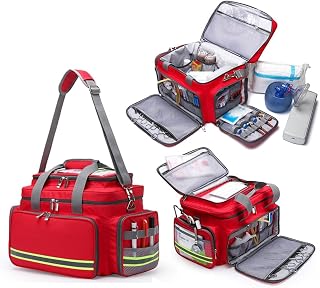 First Responder Bag, Professional First Aid Kits Bag, Medical Emergency Trauma Bag, with Detachable Inner Dividers, for Paramedics, Home Health Care
