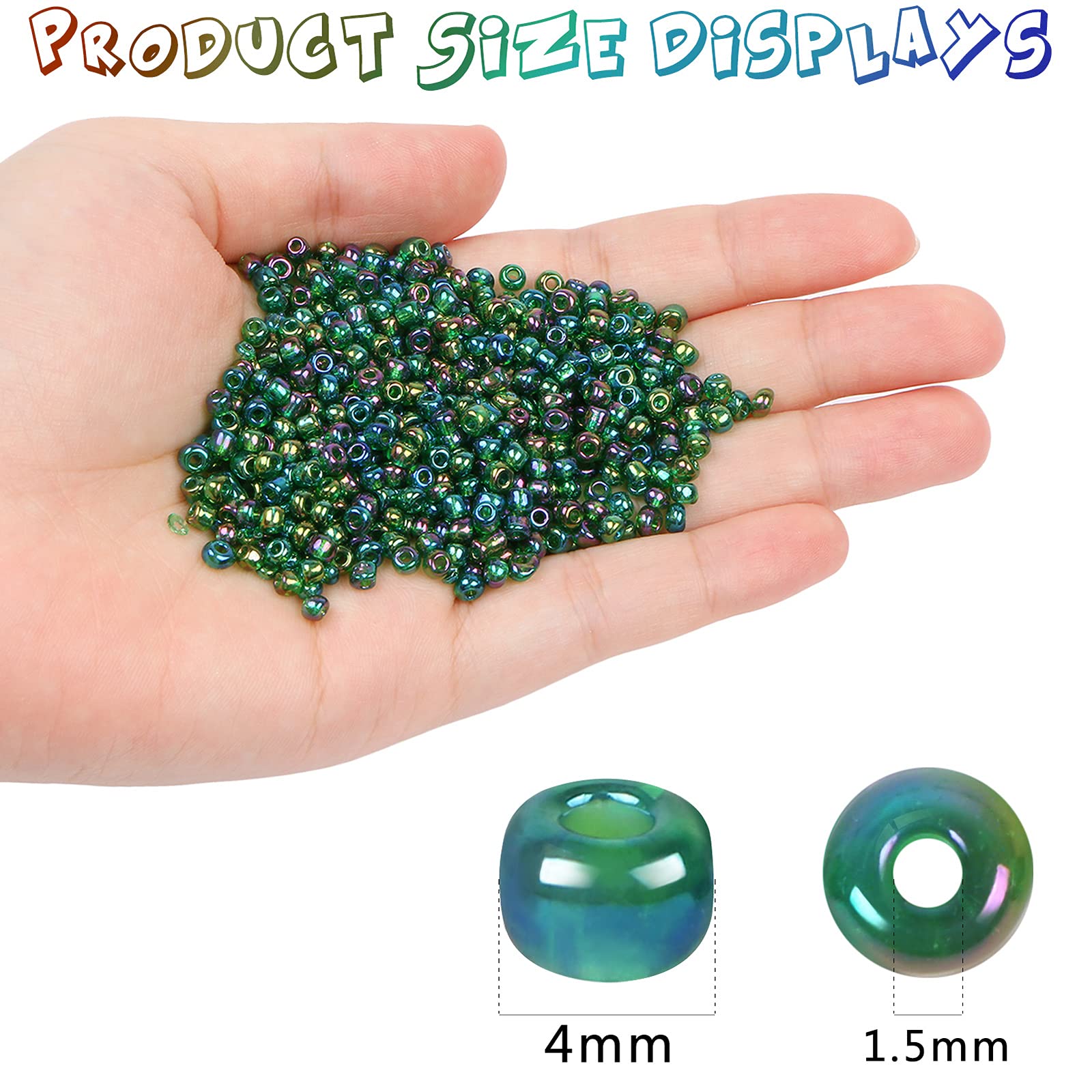 CCOZN Lot De 1 300 Perles De Verre Opaques De 4 Mm Pour Bracelet, Mini Perles D'espacement, Petites Perles Pour La Fabrication De Bijoux Et Les