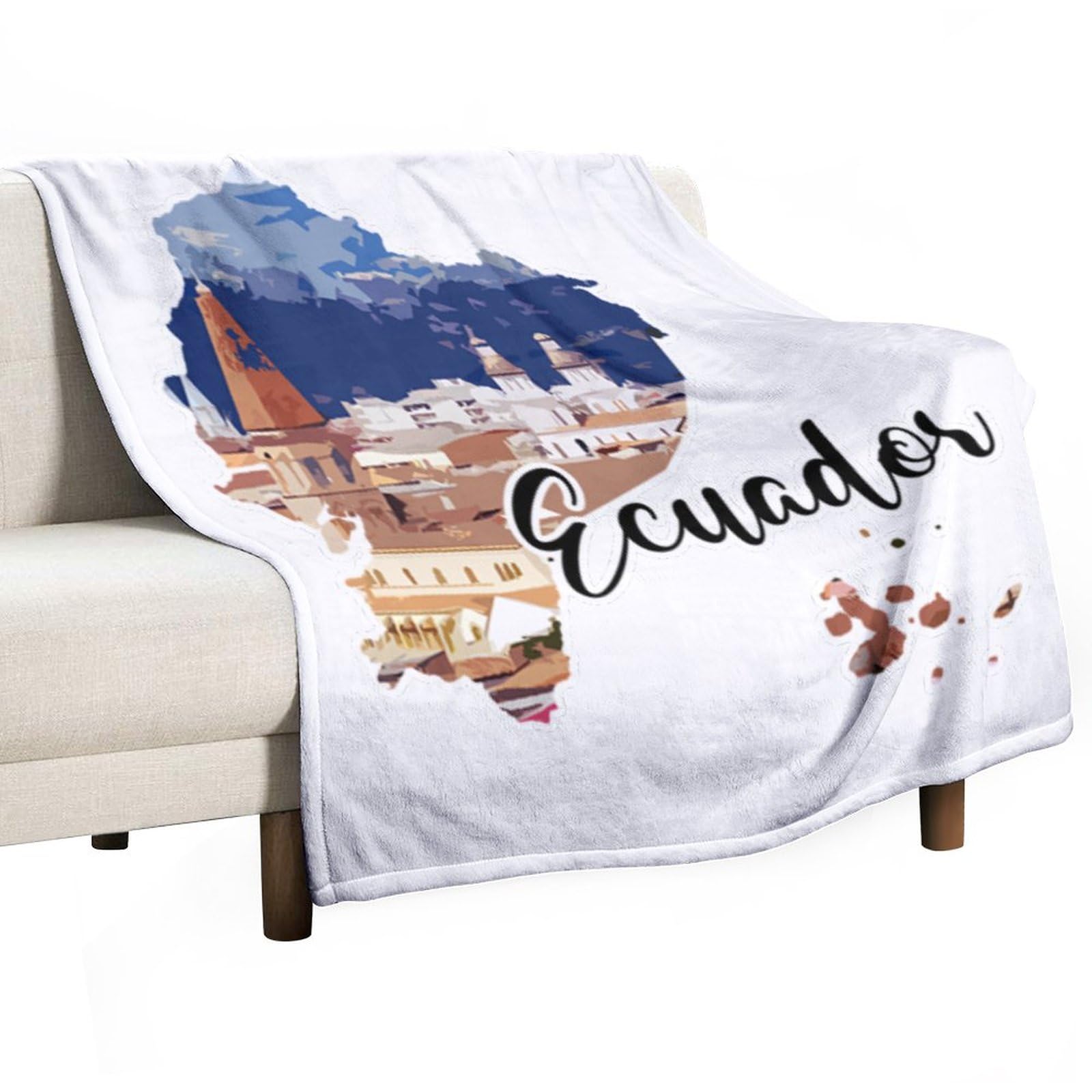 Couverture polaire en flanelle motif paysage urbain plaid lit canapé