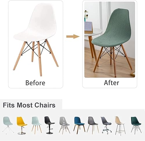 Miniatura 4 de HAOYONG Fundas para sillas de comedor modernas de mediados de siglo, funda para silla sin brazos, fundas elásticas para cocina, oficina, comedor y