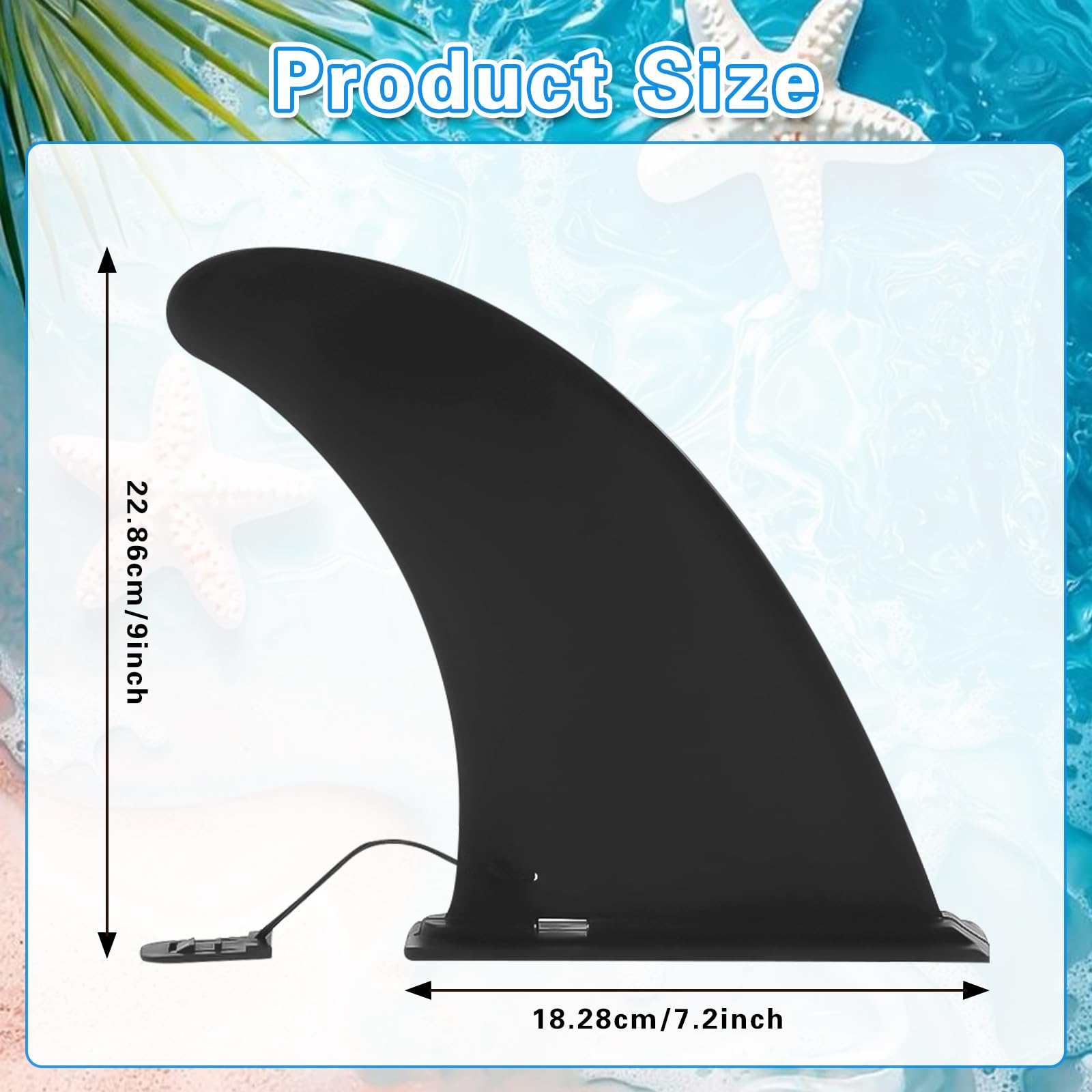 Pinna SUP, Pinna Universale Rimovibile, Pinna Tavola Surf, Nylon Pinna Centrale, Tavola da Surf SUP Fin da 9 Pollici, Longboard Singola Pinna, per Pinne, Adatto per Tavola da, Kayak