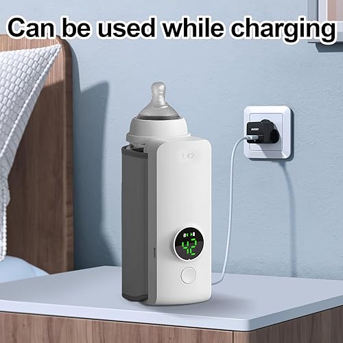 Miniatura 5 de Calentador de biberones portátil para viajes, calentador de biberones inalámbrico para leche materna y fórmula, calentador de biberones recargable