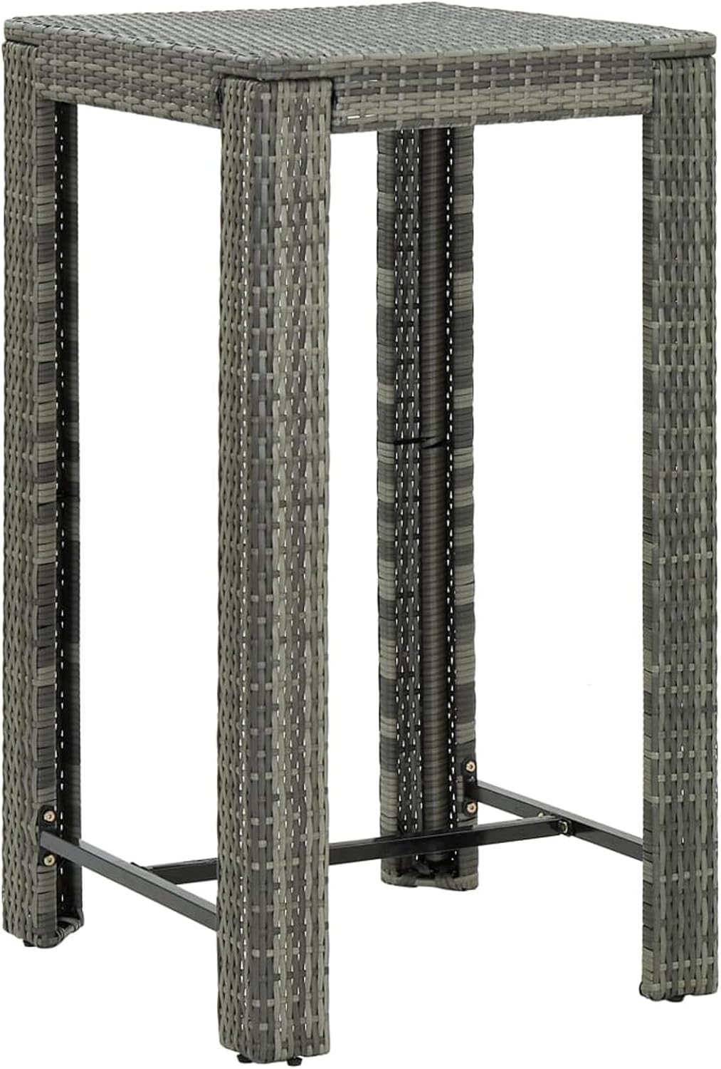 5-Piece Garden Bar Set with Grey Polyrattan Cushions, Garden Bar Furniture, Corner Bar for Garden Patio Outdoor