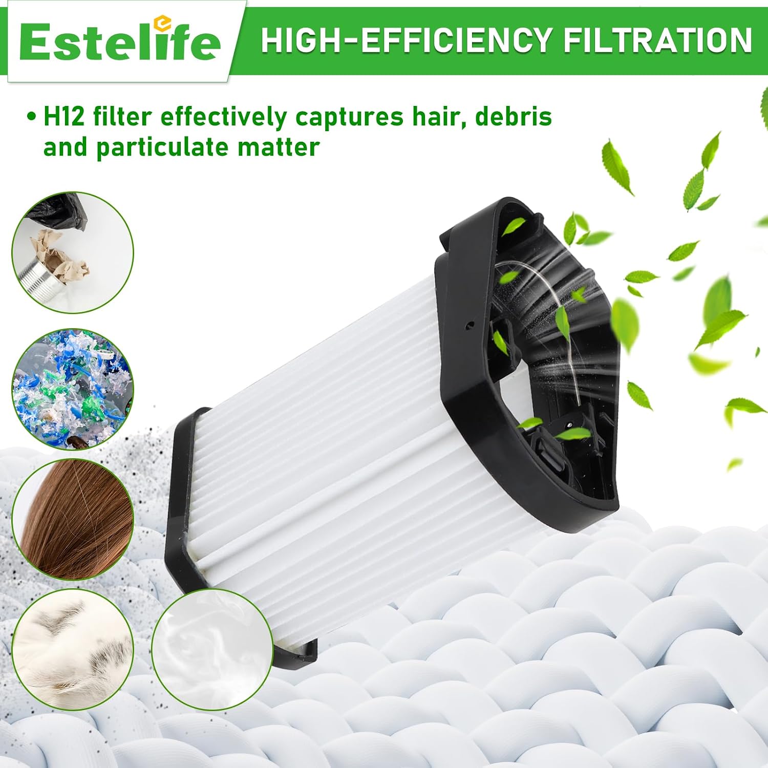 5 Pack WV401 Replacement Fabric Filter for Shark Cordless Handheld Vacuum image 5